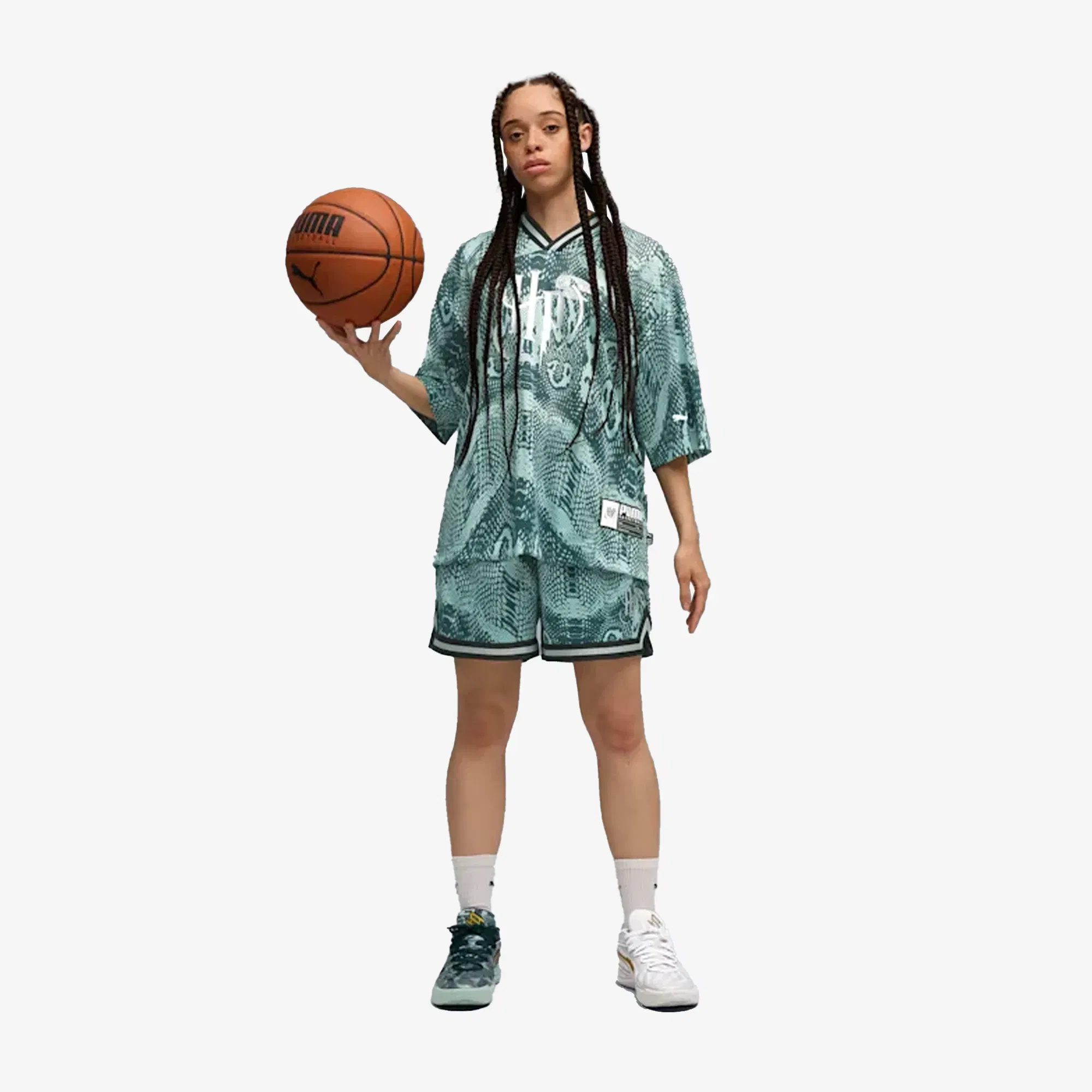 PUMA HOOPS x HARRY POTTER BASKETBALL JERSEY { GREEN TERRAIN-AOP