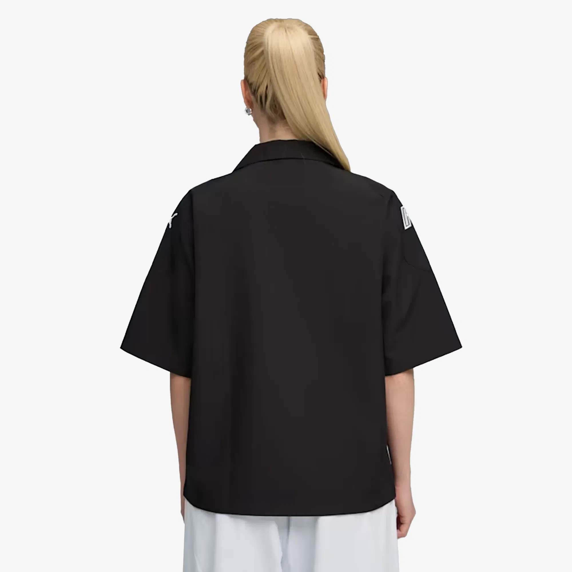 PUMA FUTURE ARCHIVE GRAPHIC EMBROIDERED SHIRT { BLACK