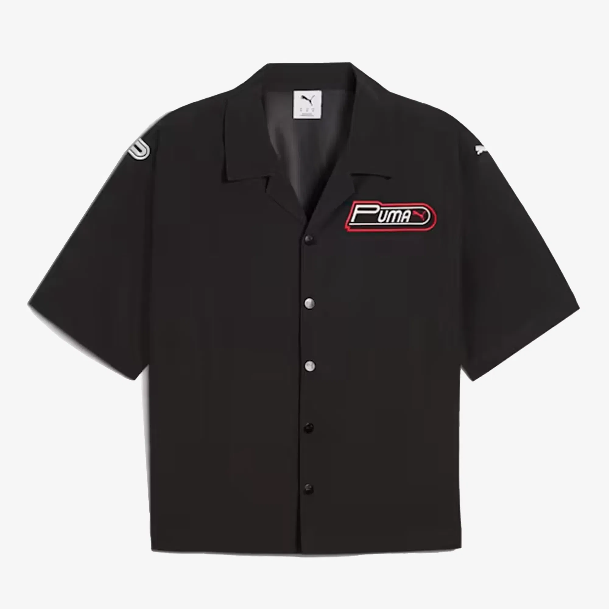 PUMA FUTURE ARCHIVE GRAPHIC EMBROIDERED SHIRT { BLACK