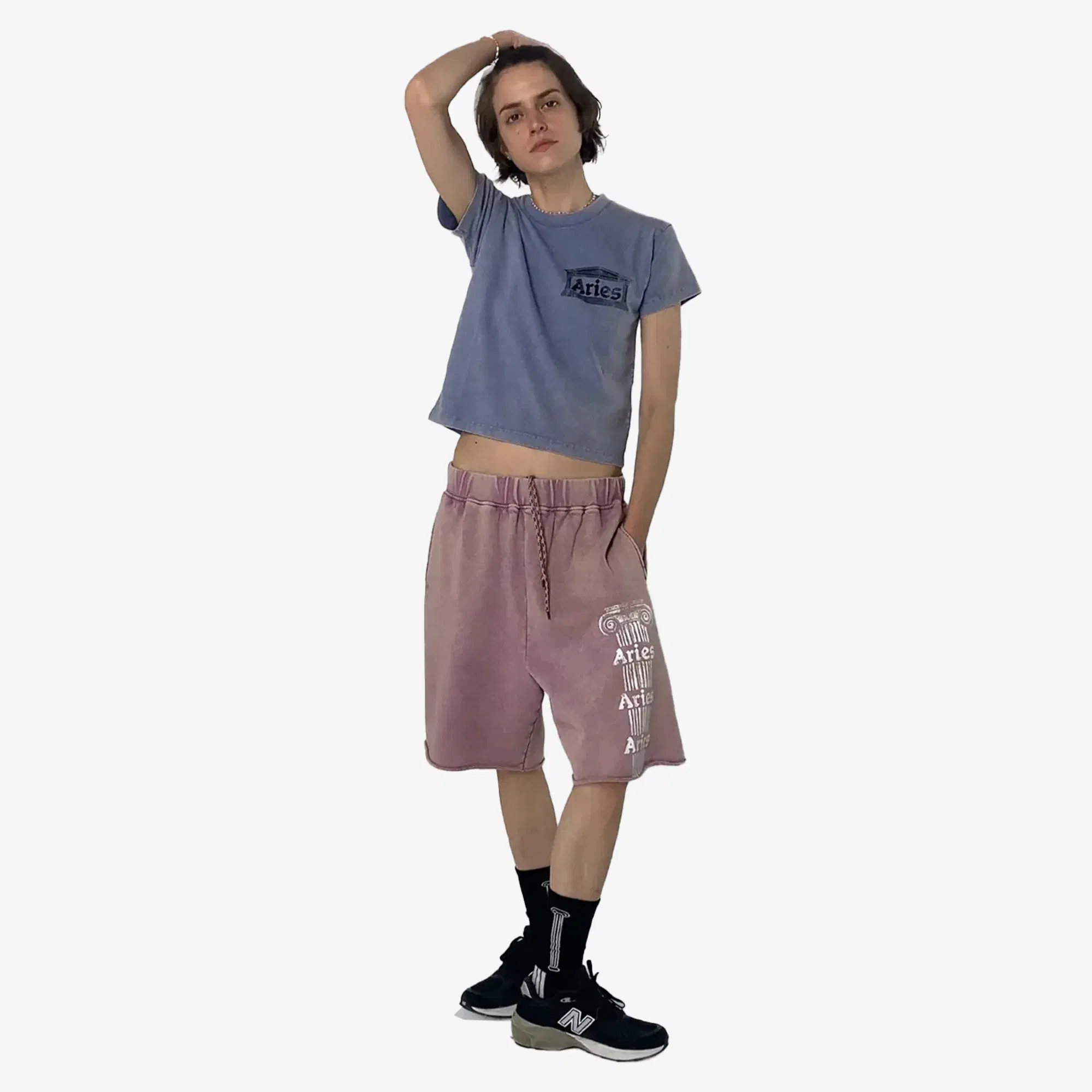Aries AGED ANCIENT TEMPLE SS T-Shirt { BLUE