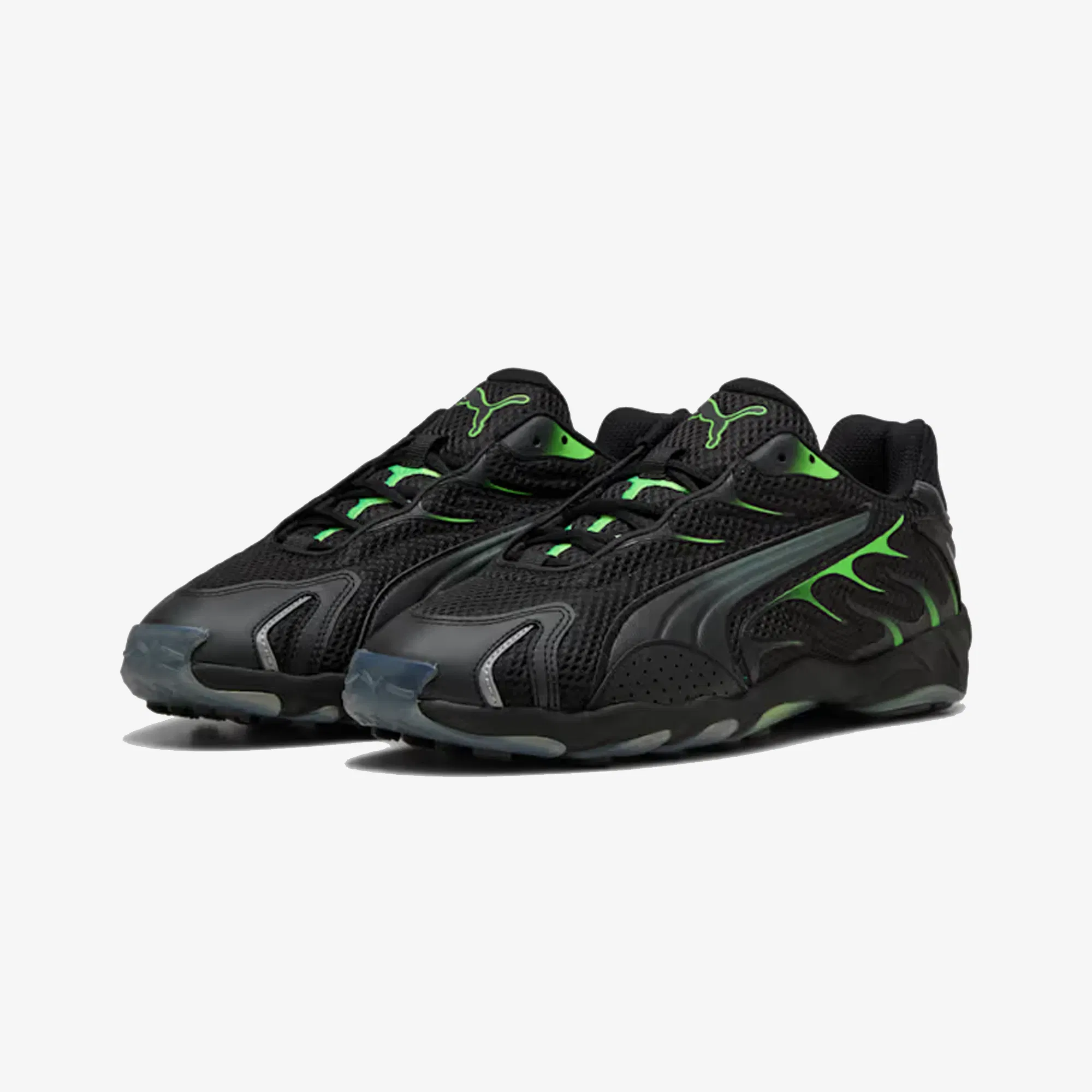 PUMA INHALE LIGHTWEIGHT CASUAL { PUMA BLACK/GREEN GLARE
