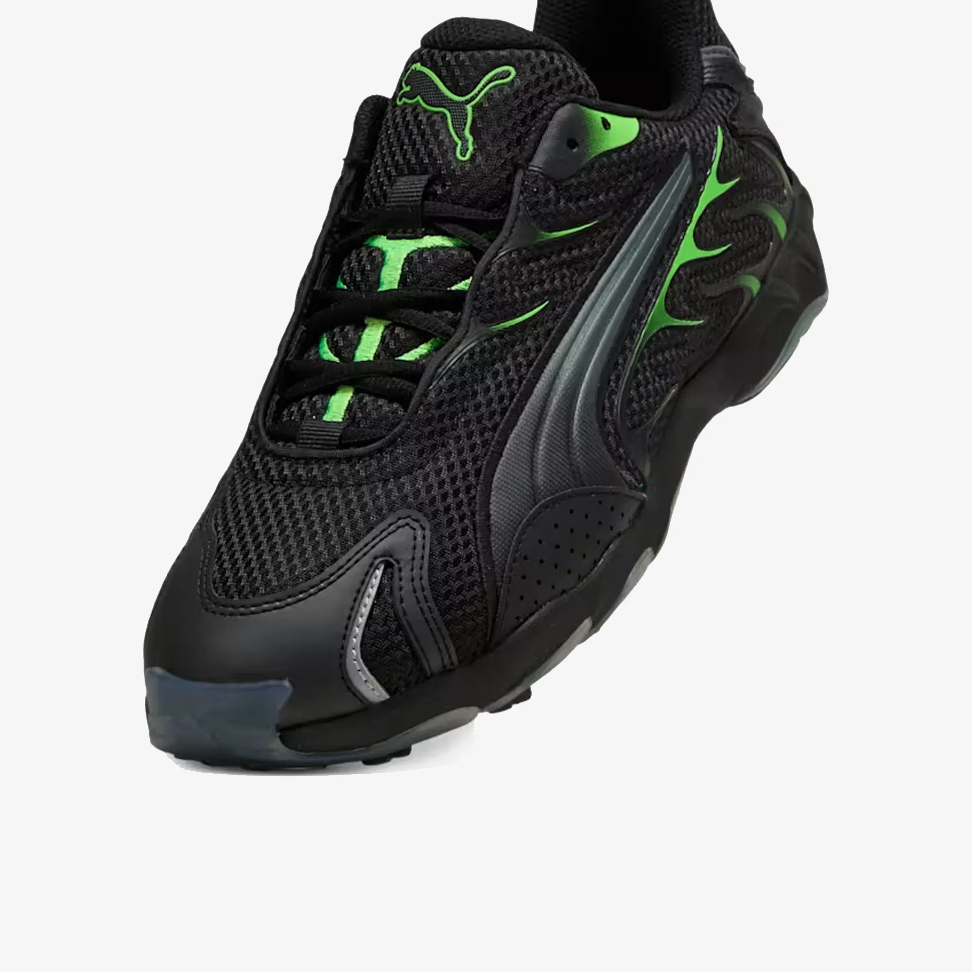 PUMA INHALE LIGHTWEIGHT CASUAL { PUMA BLACK/GREEN GLARE