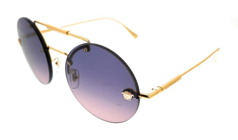 Versace Round Sunglasses Gold/Blue Gradient (0VE2244 1002I6)