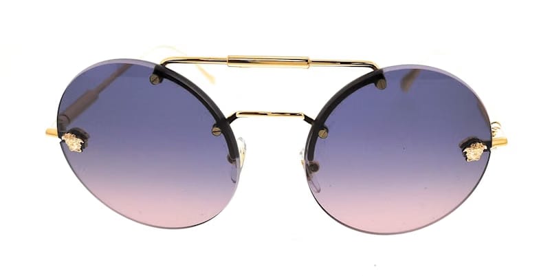 Versace Round Sunglasses Gold/Blue Gradient (0VE2244 1002I6)