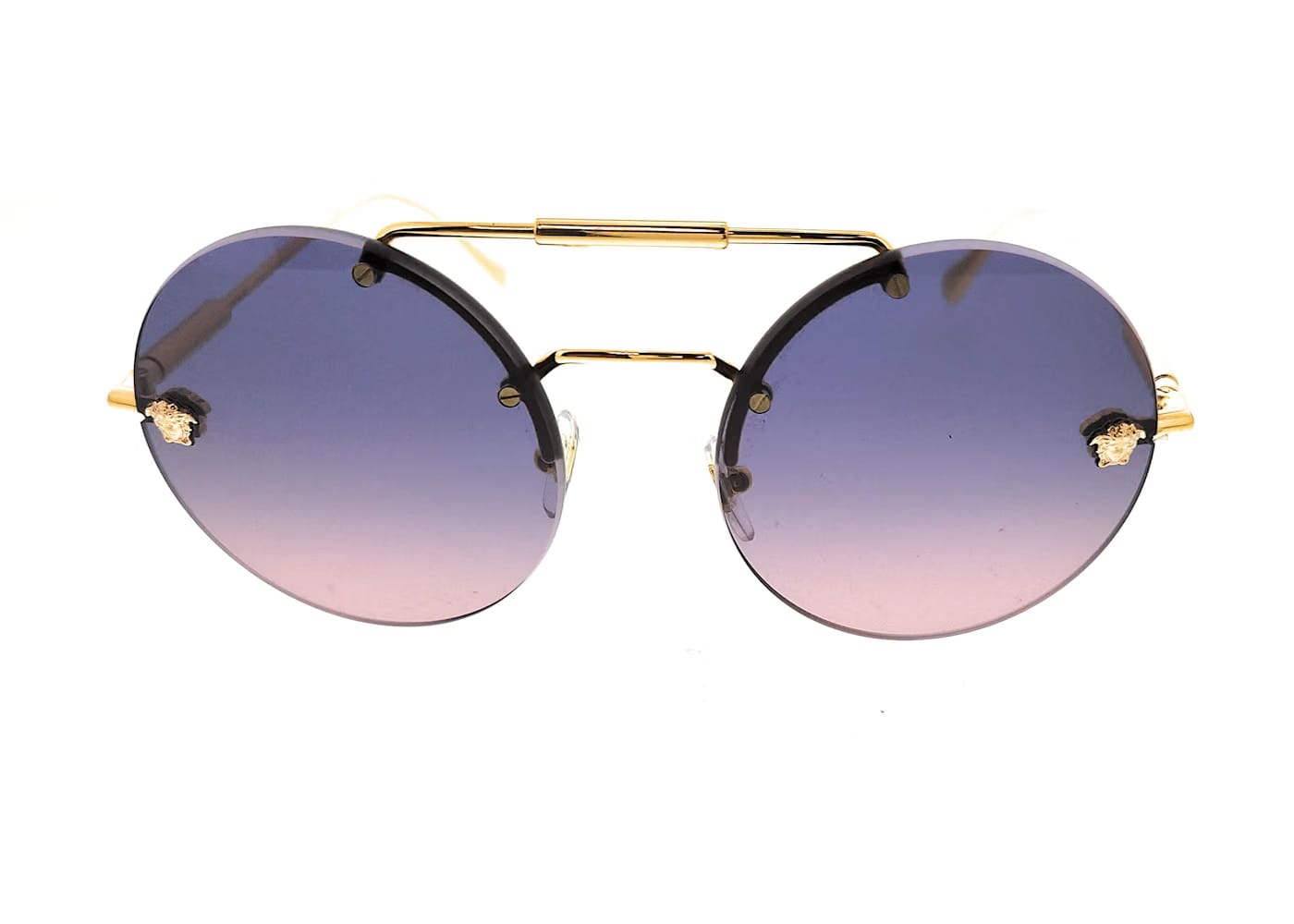 Versace Round Sunglasses Gold/Blue Gradient (0VE2244 1002I6)