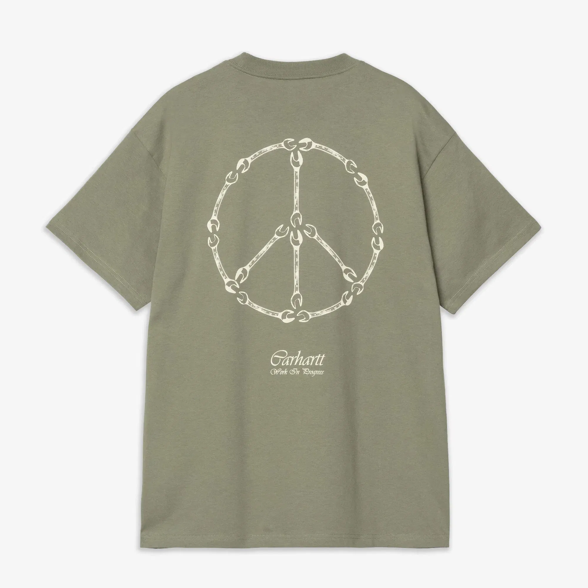 Carhartt S/S PEACE AND WORK T-SHIRT { DOLLAR GREEN/NATURAL