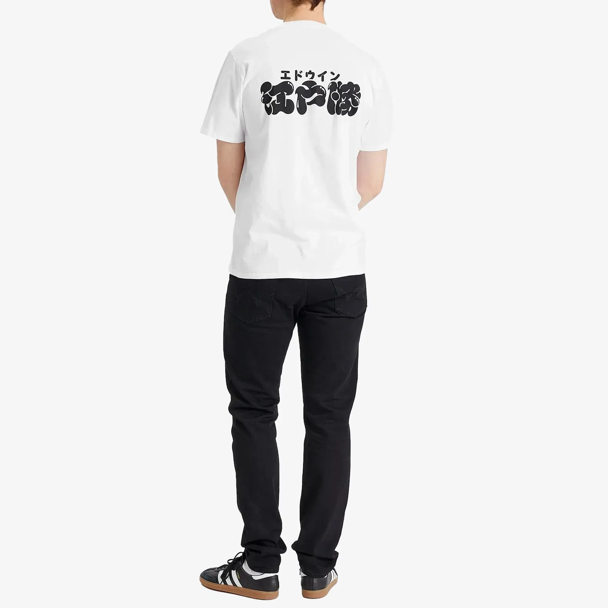 EDWIN EDO WIN T-SHIRT { WHITE