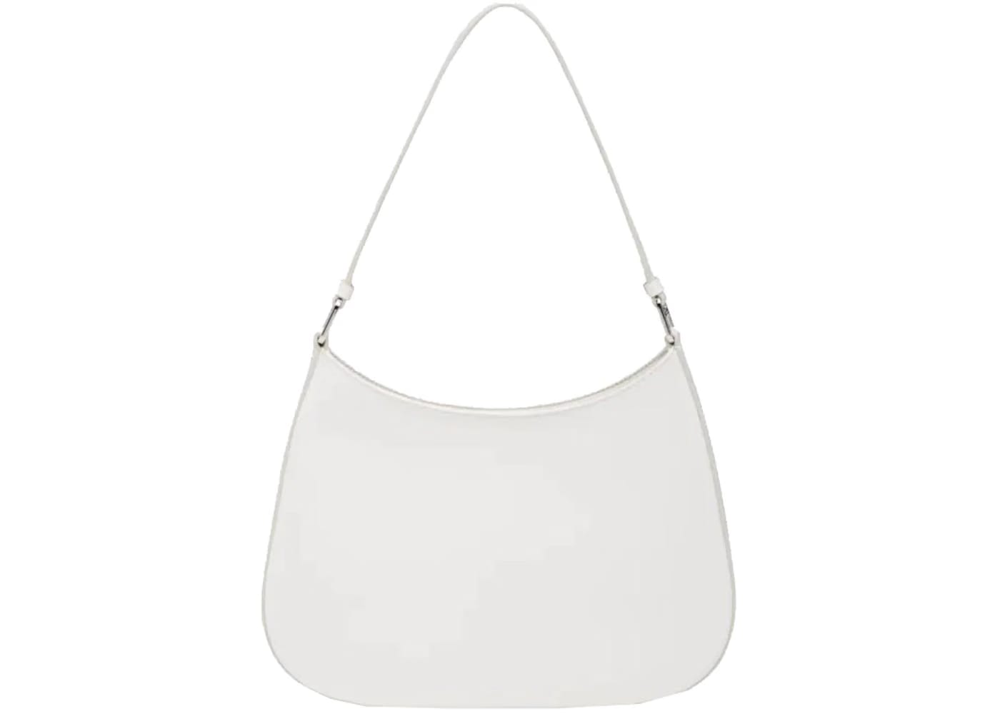 Prada Cleo Brushed Leather Shoulder Bag White