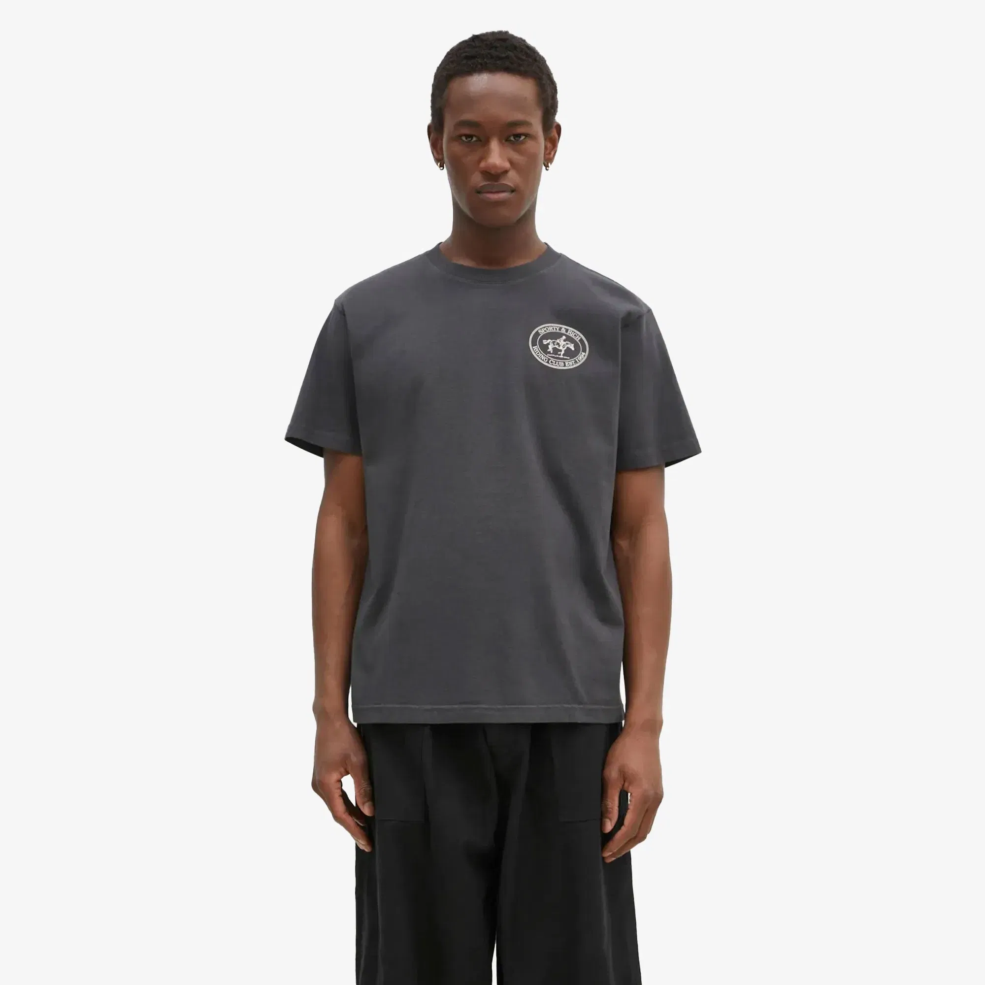 SPORTY & RICH RIDING CLUB T-Shirt { FADED BLACK