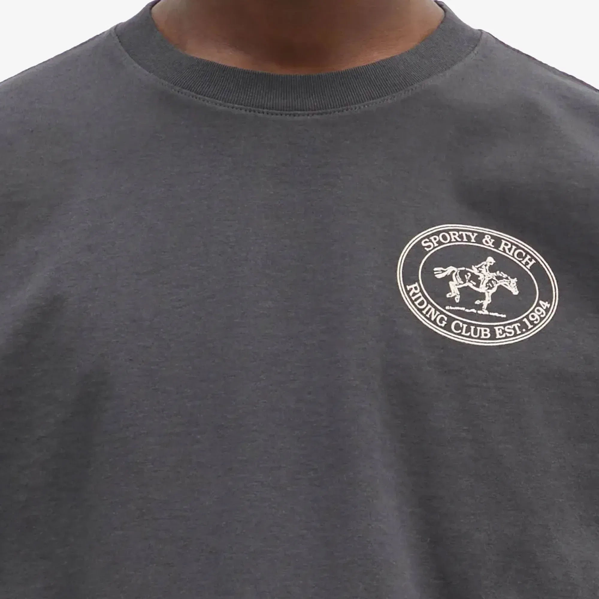 SPORTY & RICH RIDING CLUB T-Shirt { FADED BLACK