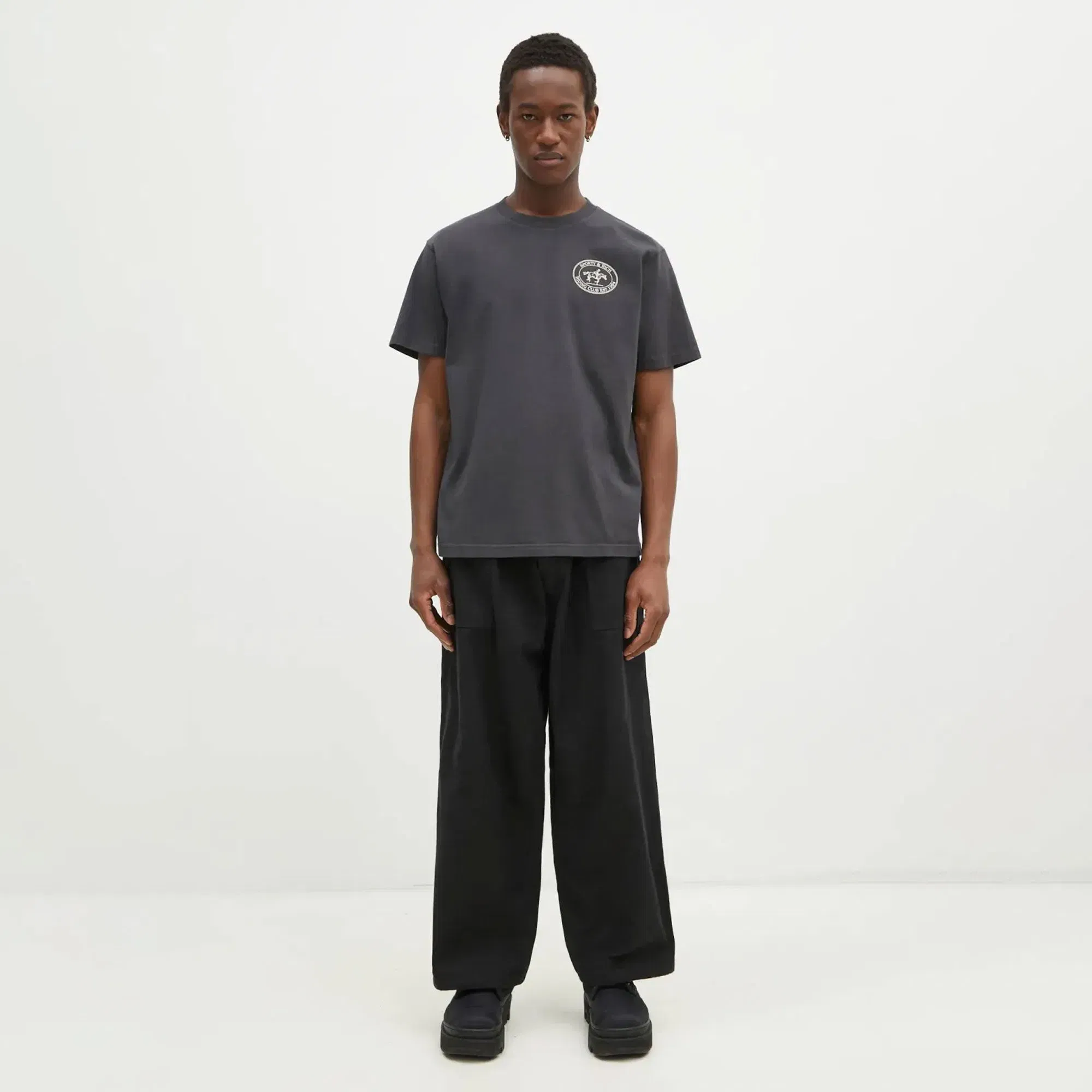 SPORTY & RICH RIDING CLUB T-Shirt { FADED BLACK
