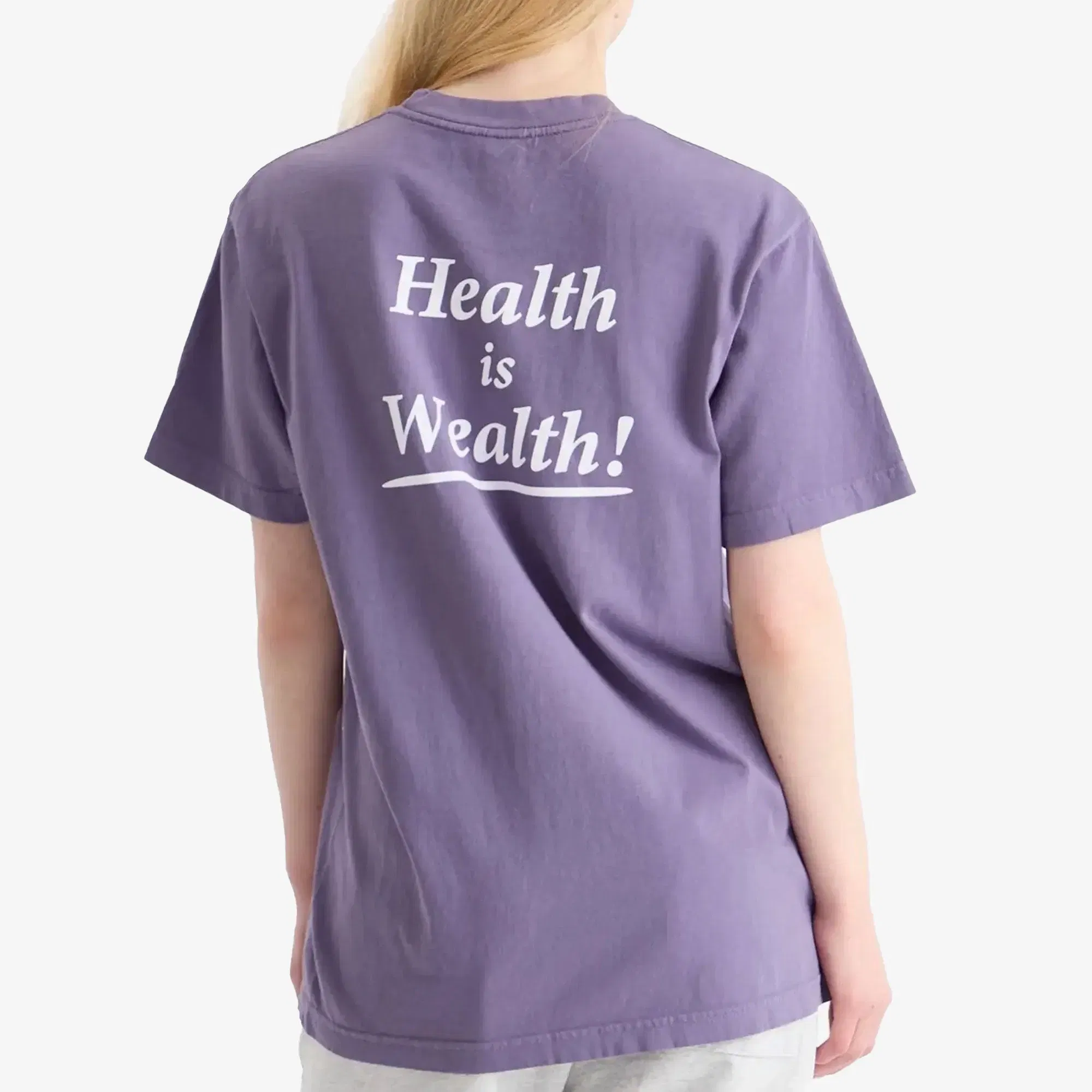 SPORTY & RICH HEALTH IS WEALTH T-SHIRT { PURPLE