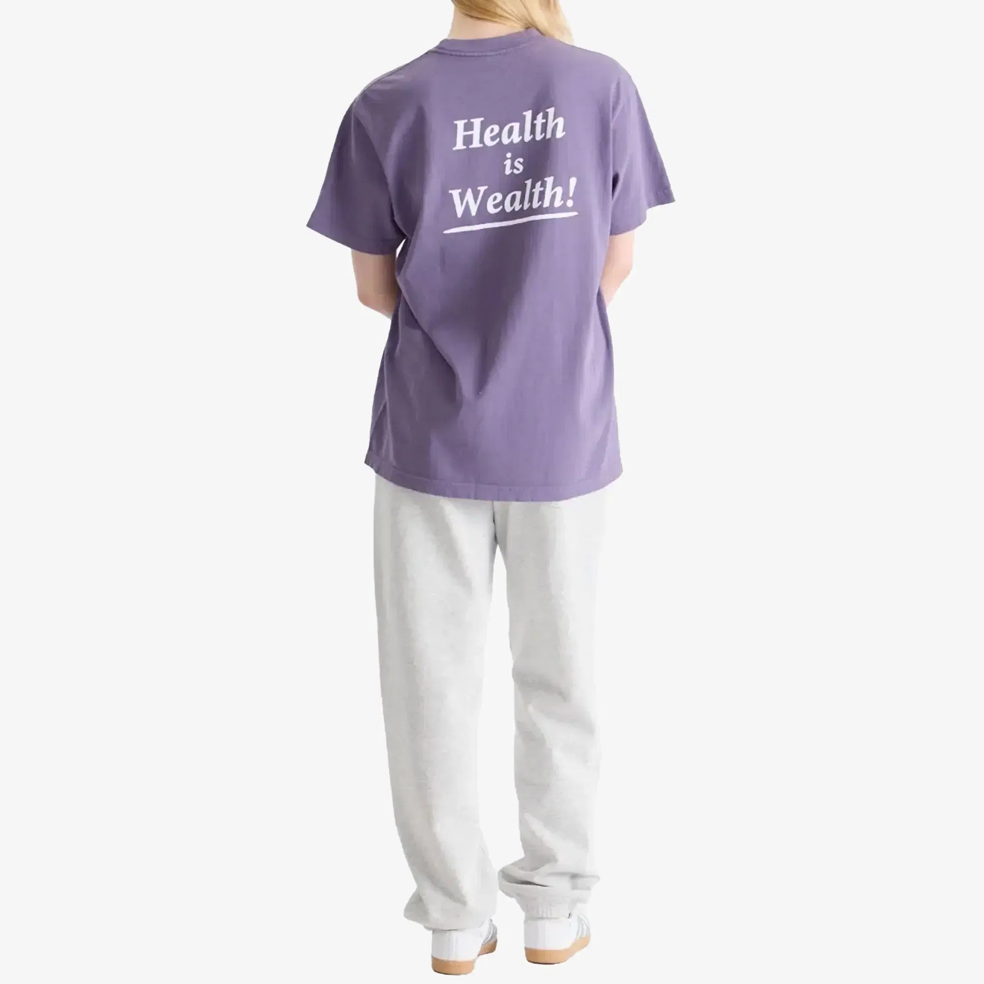 SPORTY & RICH HEALTH IS WEALTH T-SHIRT { PURPLE