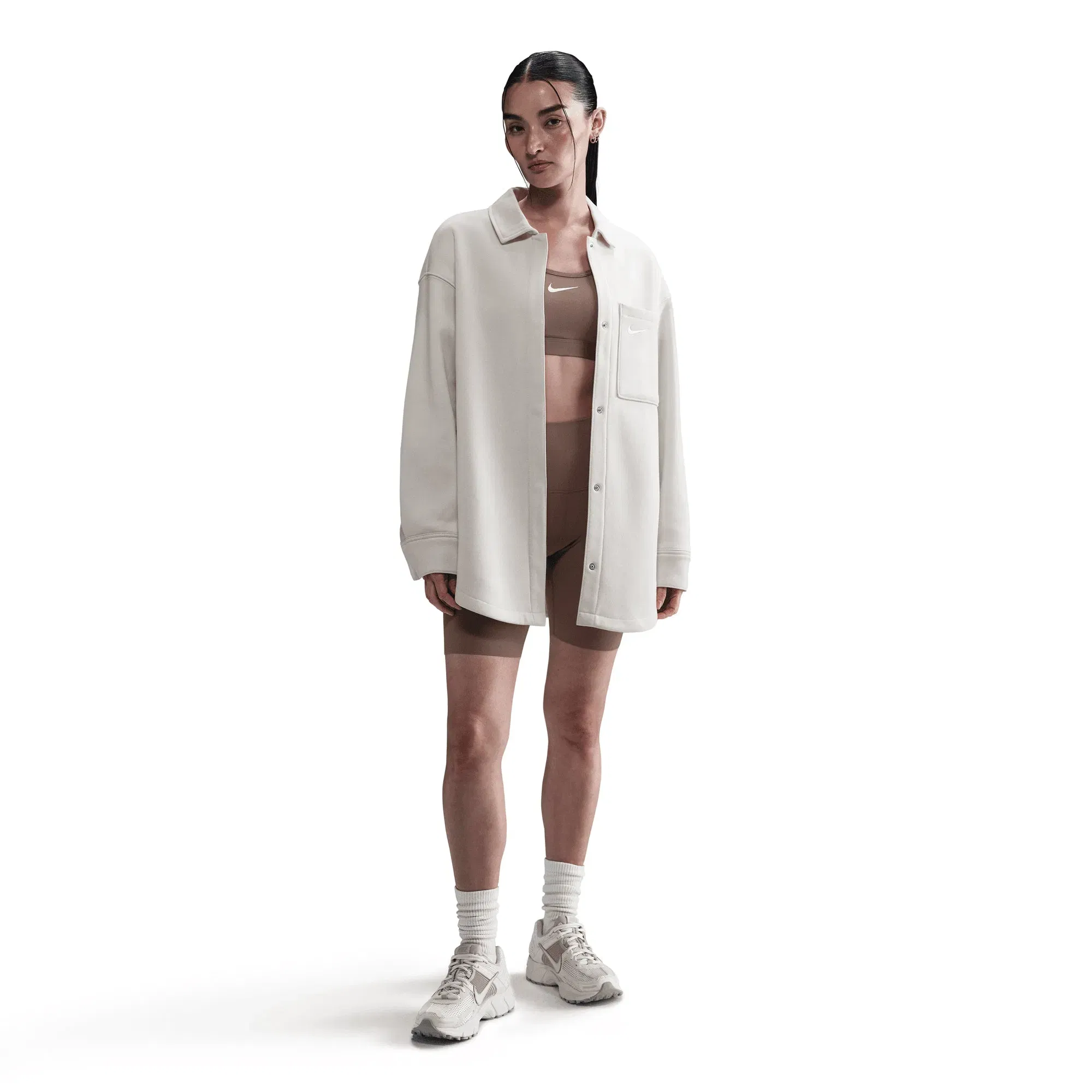NIKE PHOENIX FLEECE { LT OREWOOD BRN/SAIL