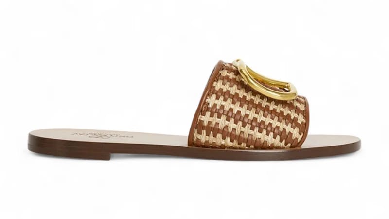 Valentino V Logo Signature Slippers Beige (Women's)