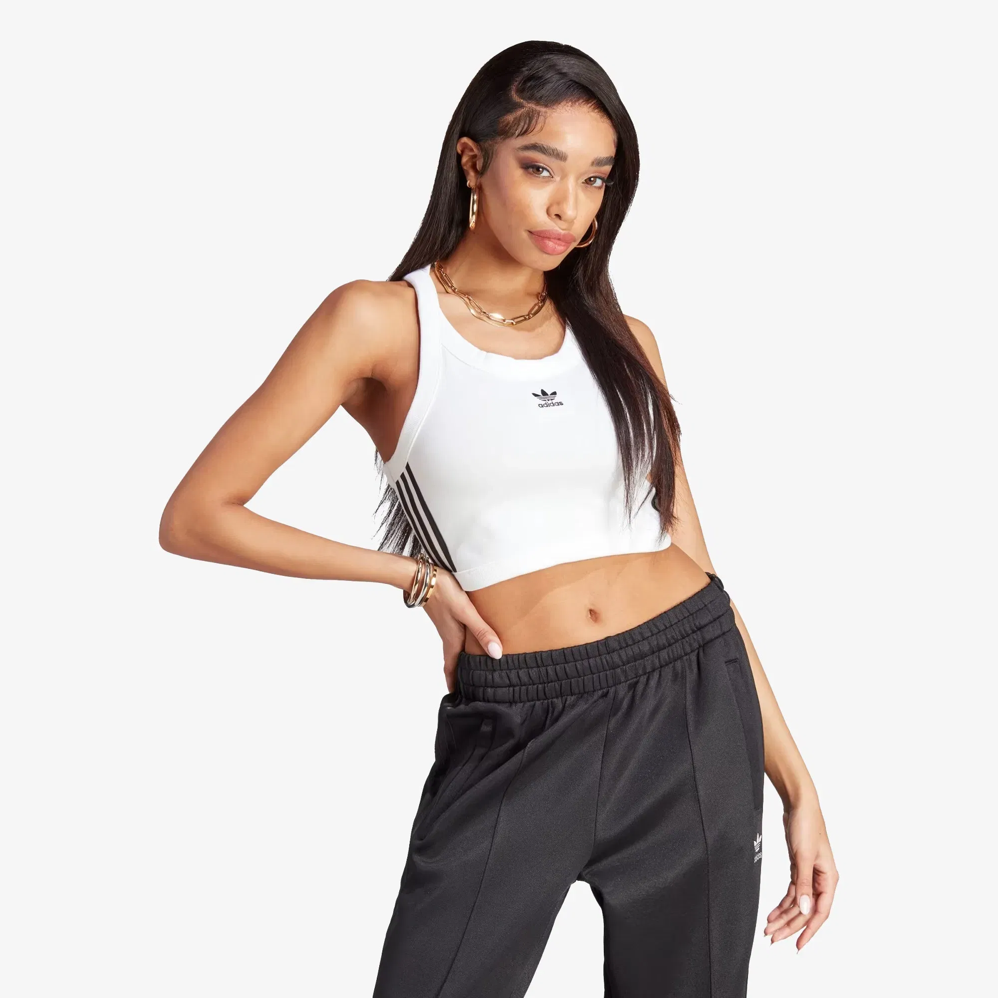 Adidas Originals ADICOLOR CLASSICS 3-STRIPES SHORT TANK TOP { WHITE
