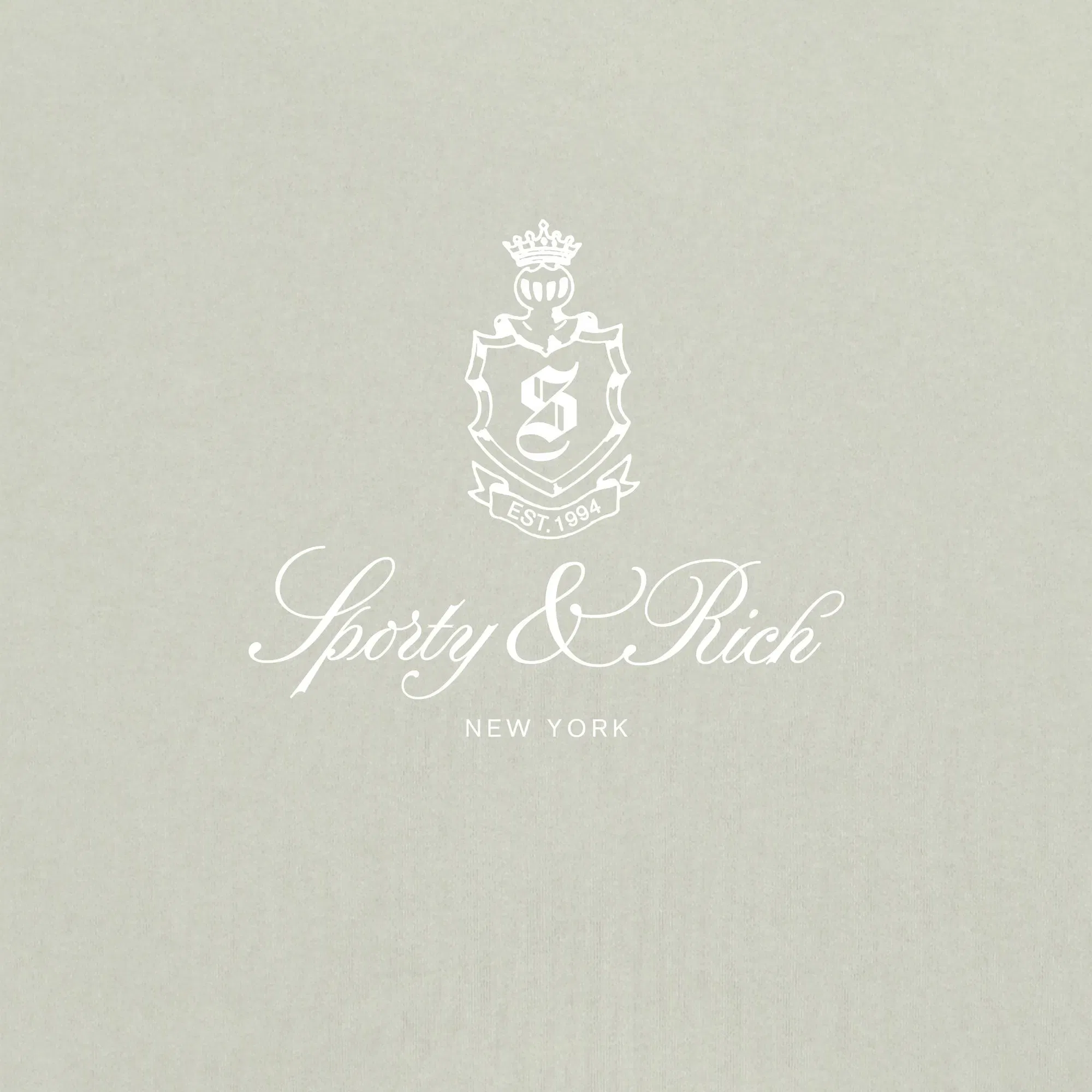 SPORTY & RICH VENDOME CROPPED CREWNECK { SAGE/WHITE