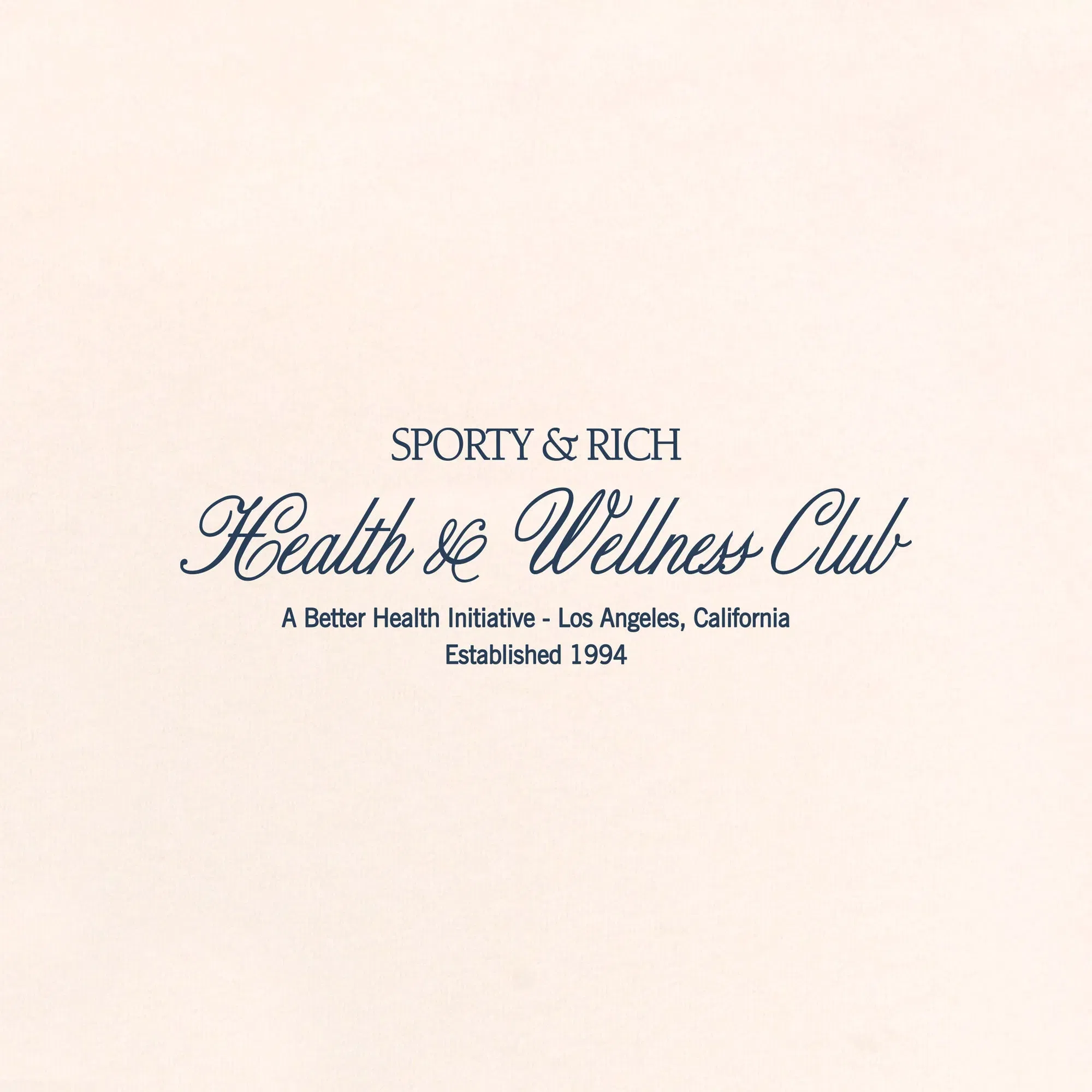 SPORTY & RICH H&W CLUB T-SHIRT { CREAM/NAVY