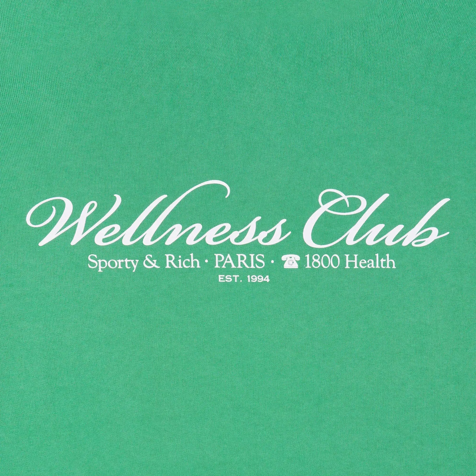 SPORTY & RICH 1800 HEALTH CREWNECK { VERDE/WHITE