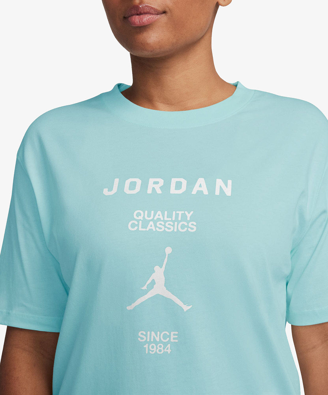 JORDAN GIRLFRIEND T-SHIRT { LIGHT DEW/WHITE