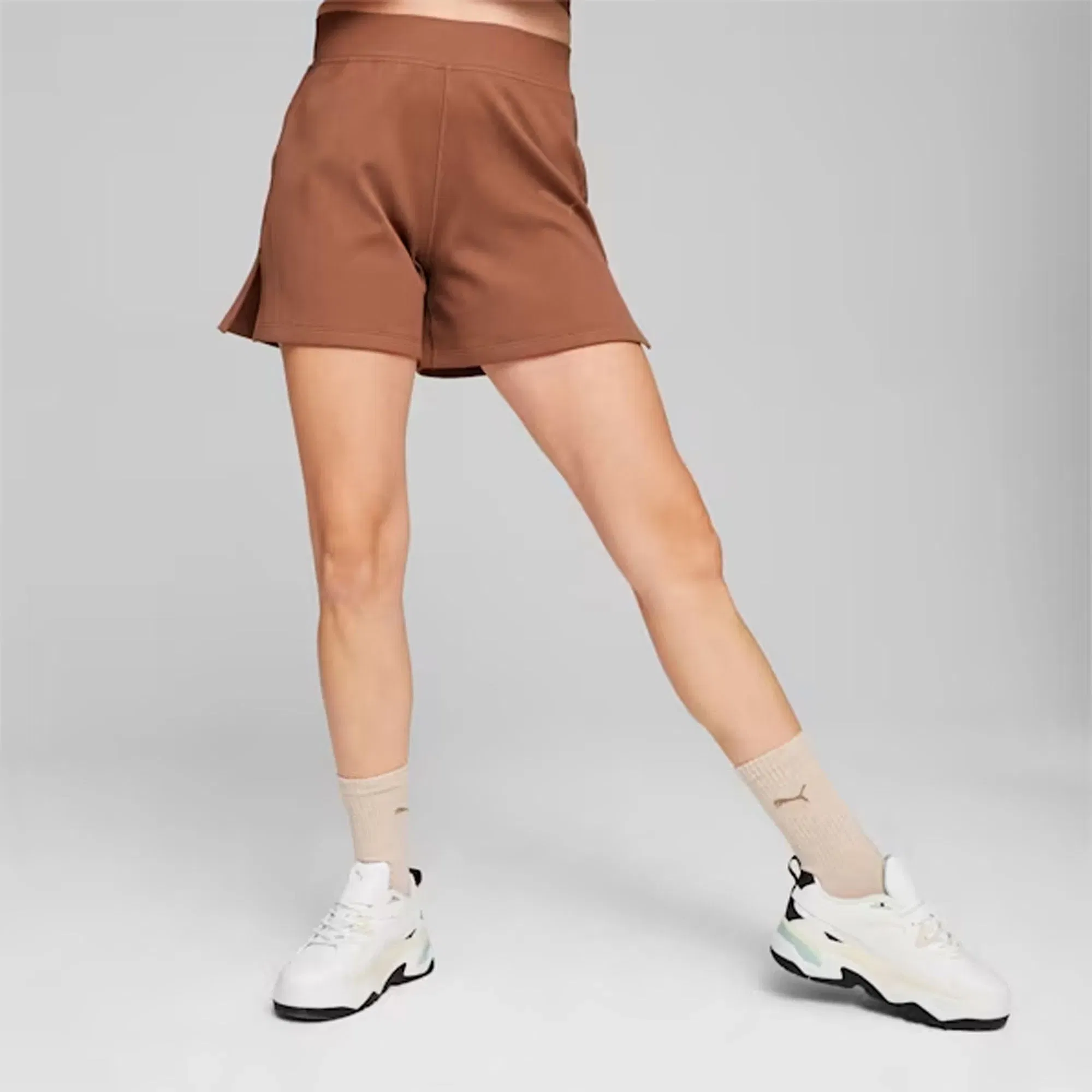 PUMA DARE FLARED SHORTS { BROWN MUSHROOM