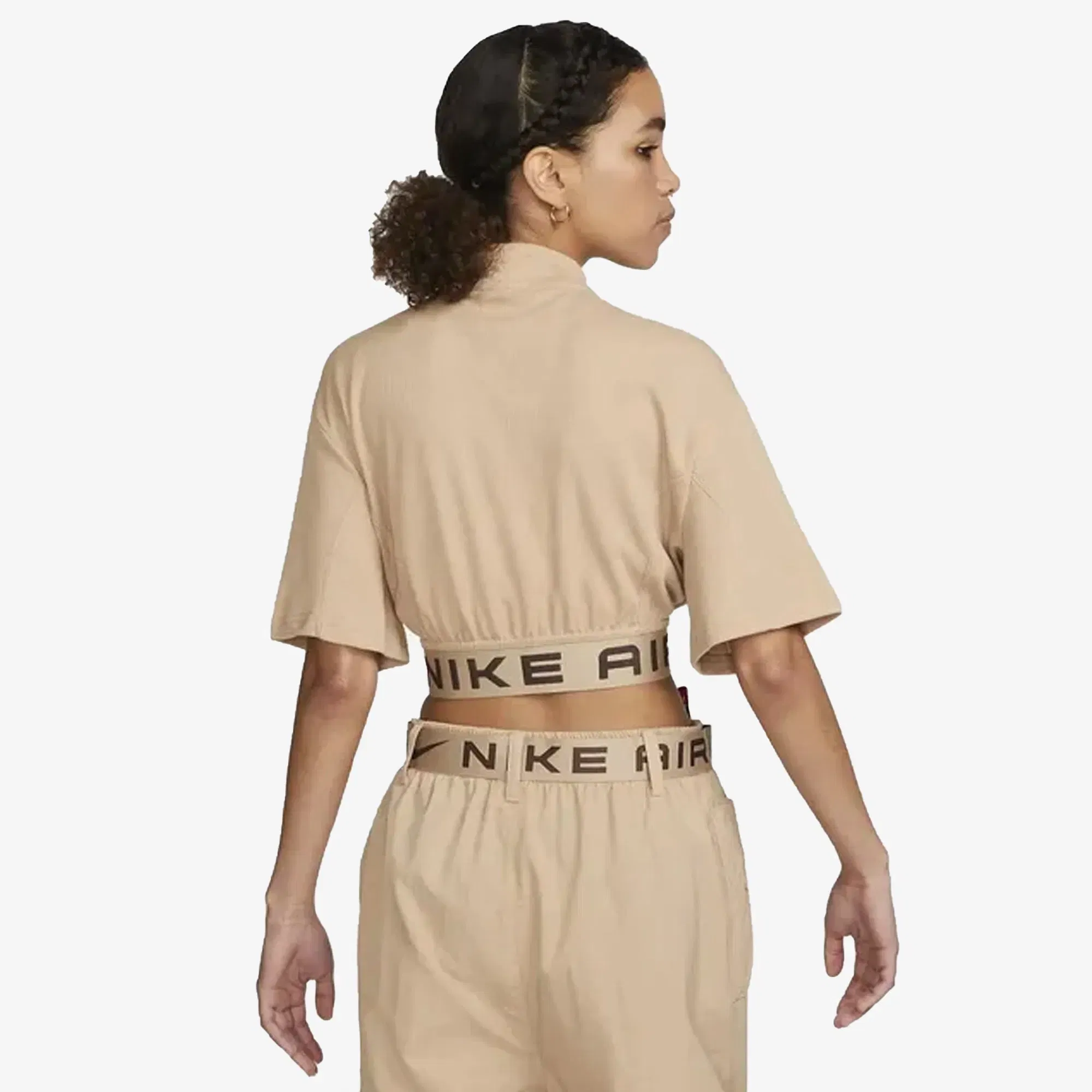 Nike SHORT-SLEEVE CROPPED TOP { HEMP/BAROQUE BROWN