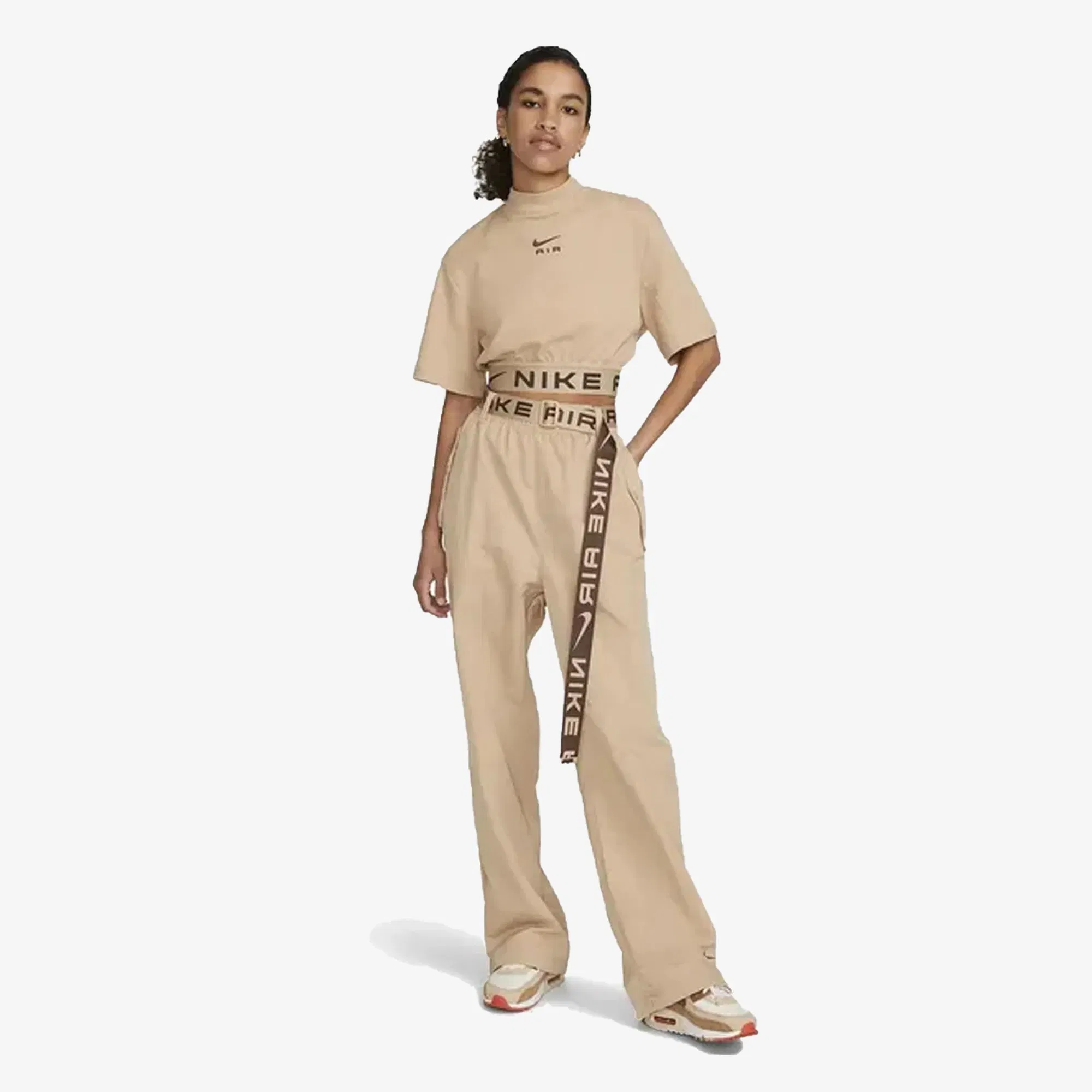Nike SHORT-SLEEVE CROPPED TOP { HEMP/BAROQUE BROWN