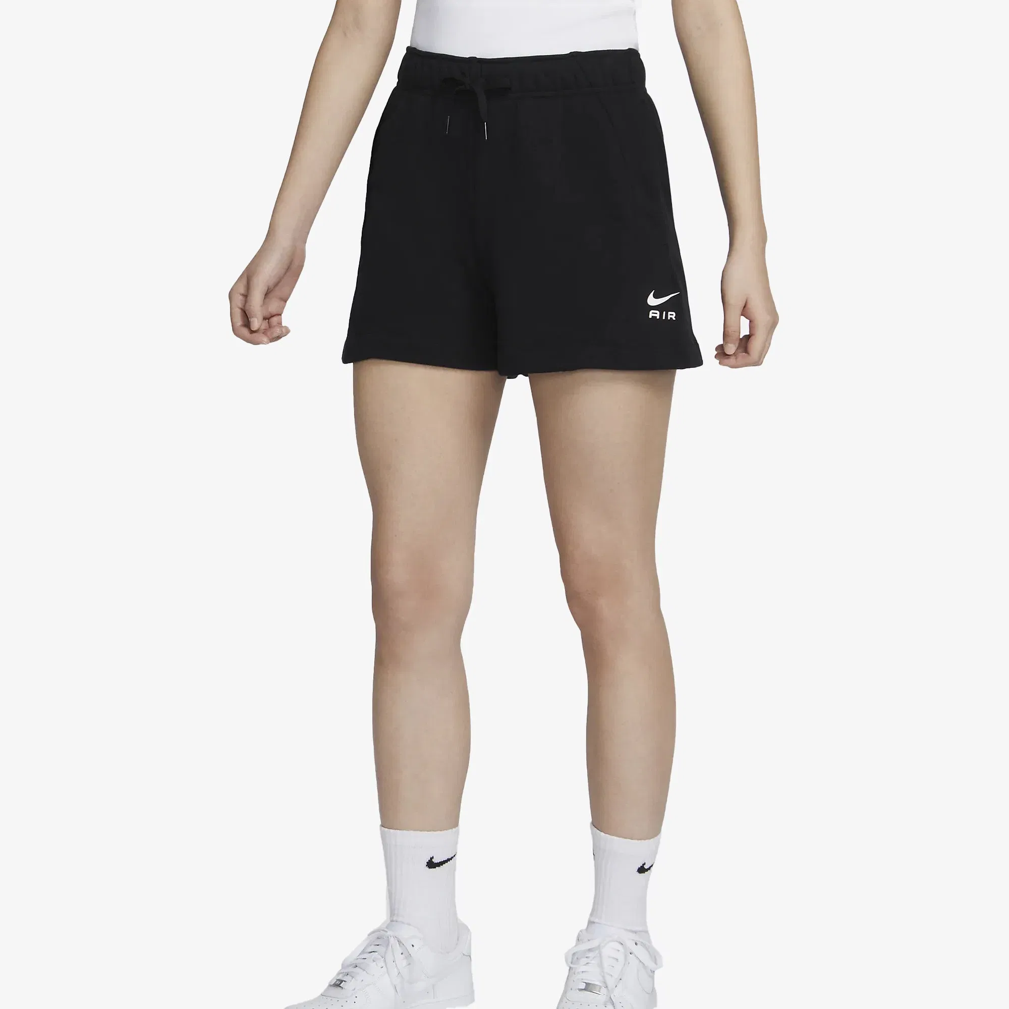 Nike MID RISE FLEECE SHORTS { BLACK