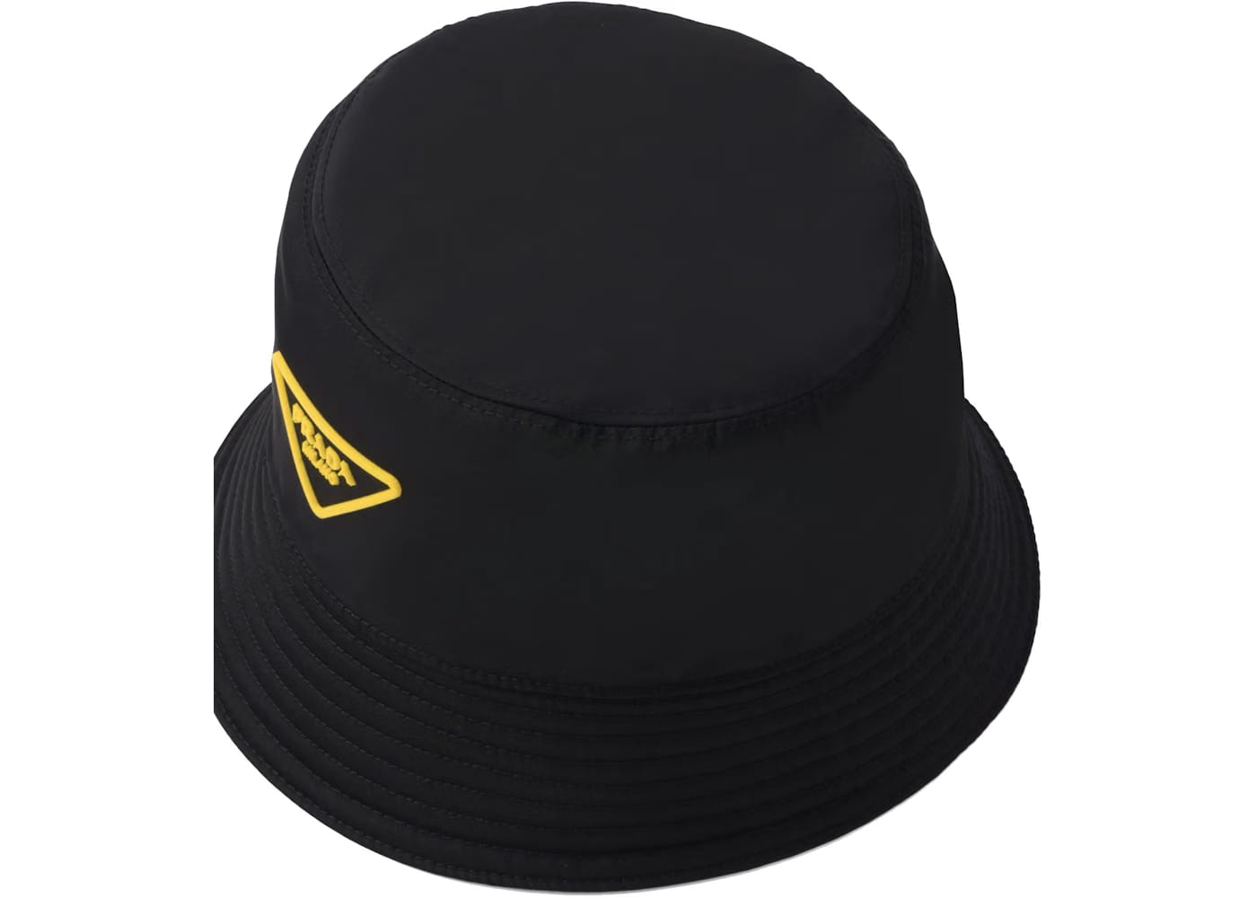 Prada Nylon Bucket Hat Black/Yellow