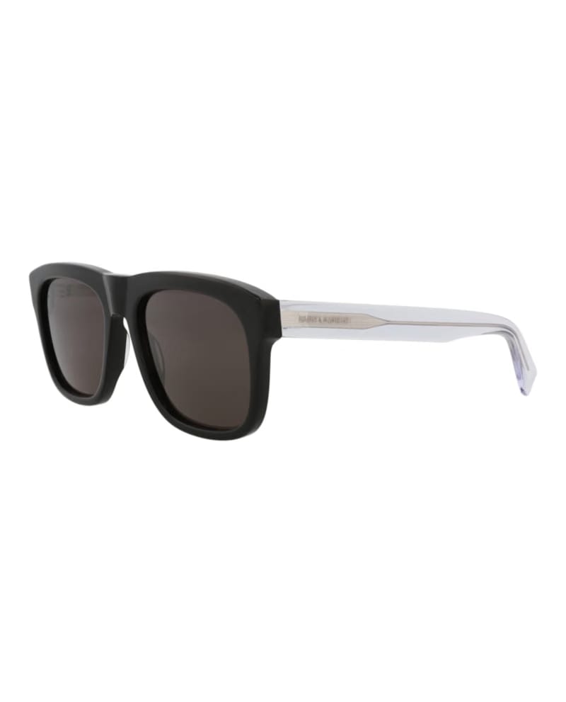 Saint Laurent Square-Frame Acetate Sunglasses Black/Crystal/Black (SL558-30013781-001)