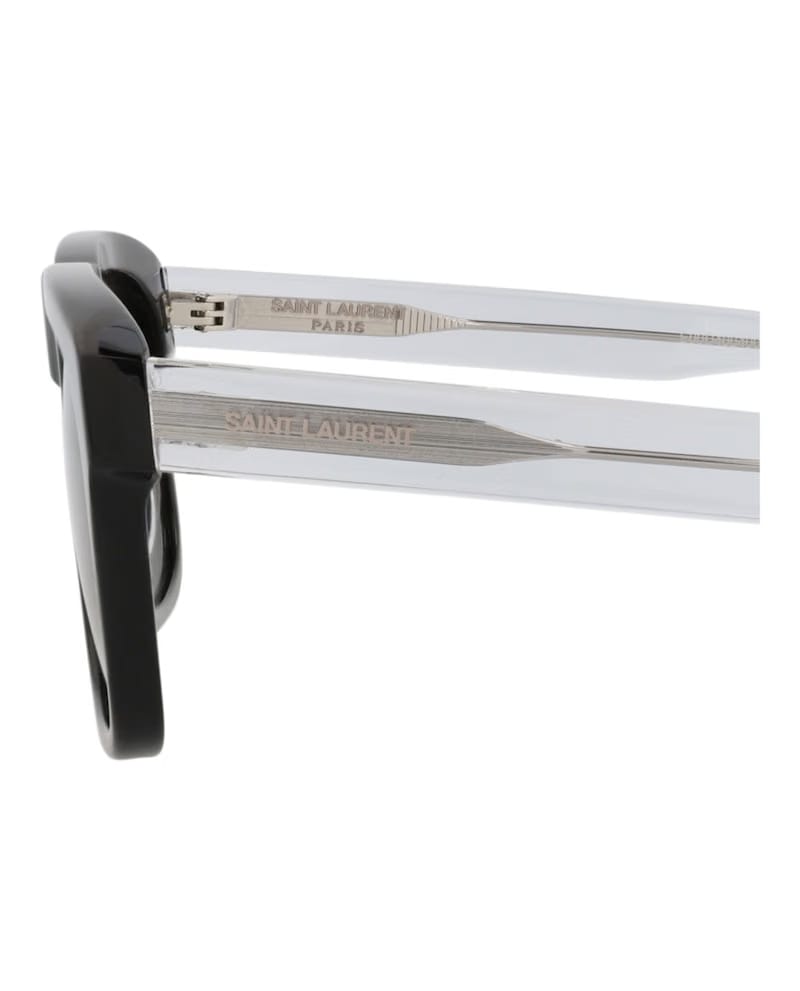 Saint Laurent Square-Frame Acetate Sunglasses Black/Crystal/Black (SL558-30013781-001)