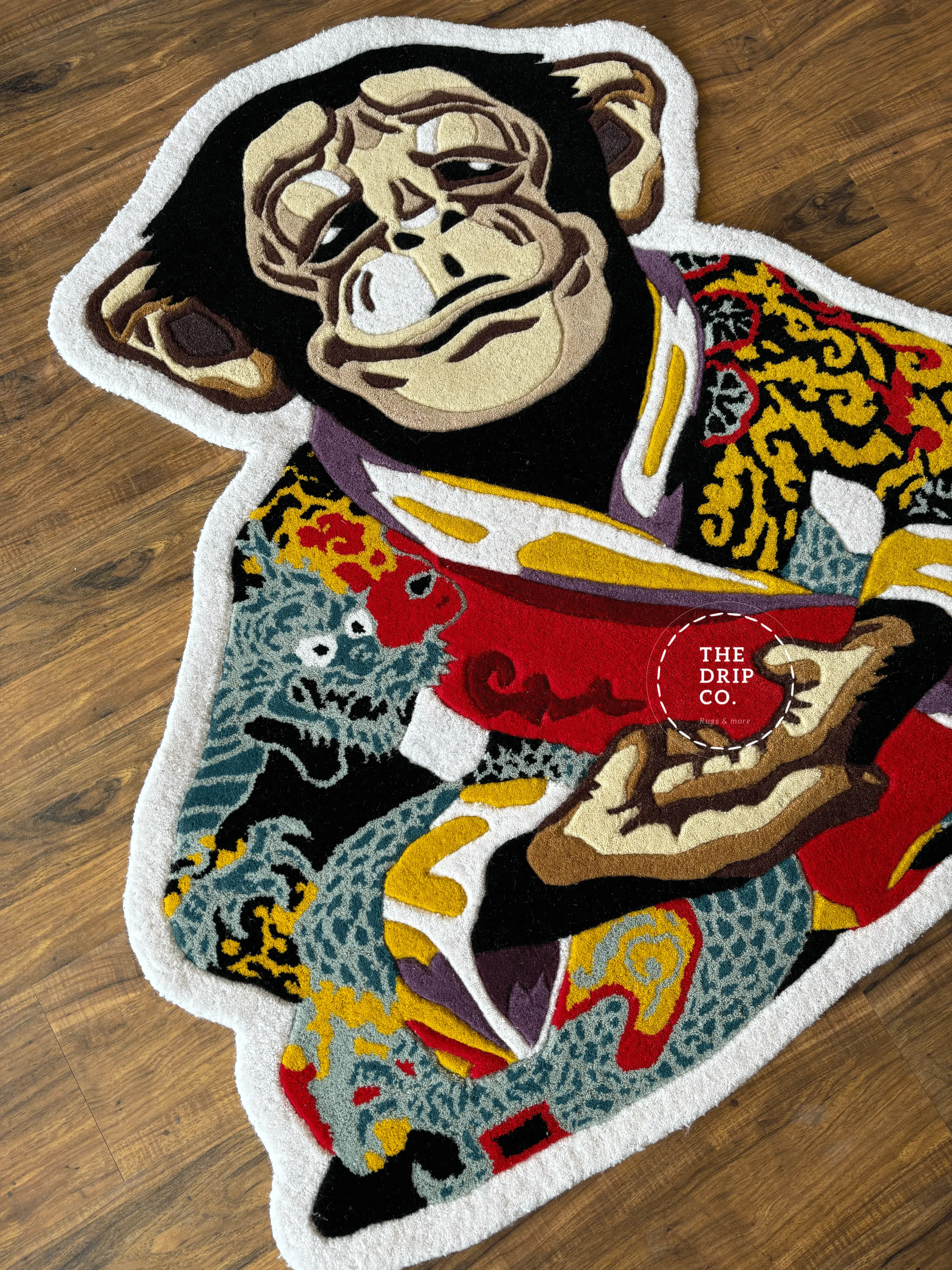 Meditation Monkey Hand Tufted Custom Rug