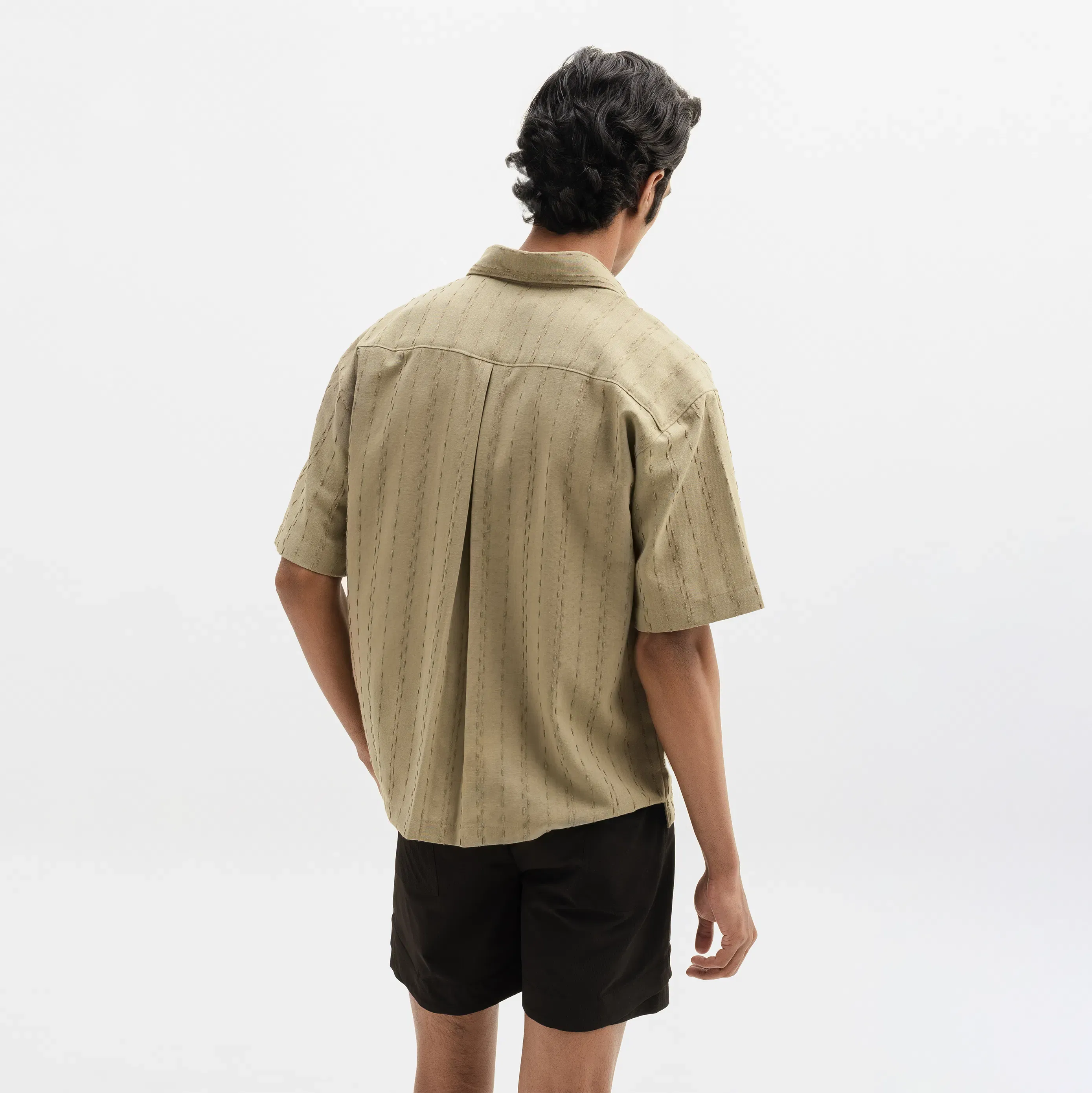 TWO TONED TWISTED YARN SHIRT