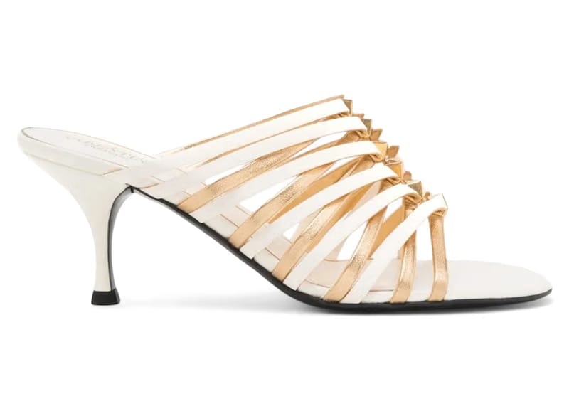 Valentino Rockstud 70mm Strappy Mules White (Women's)