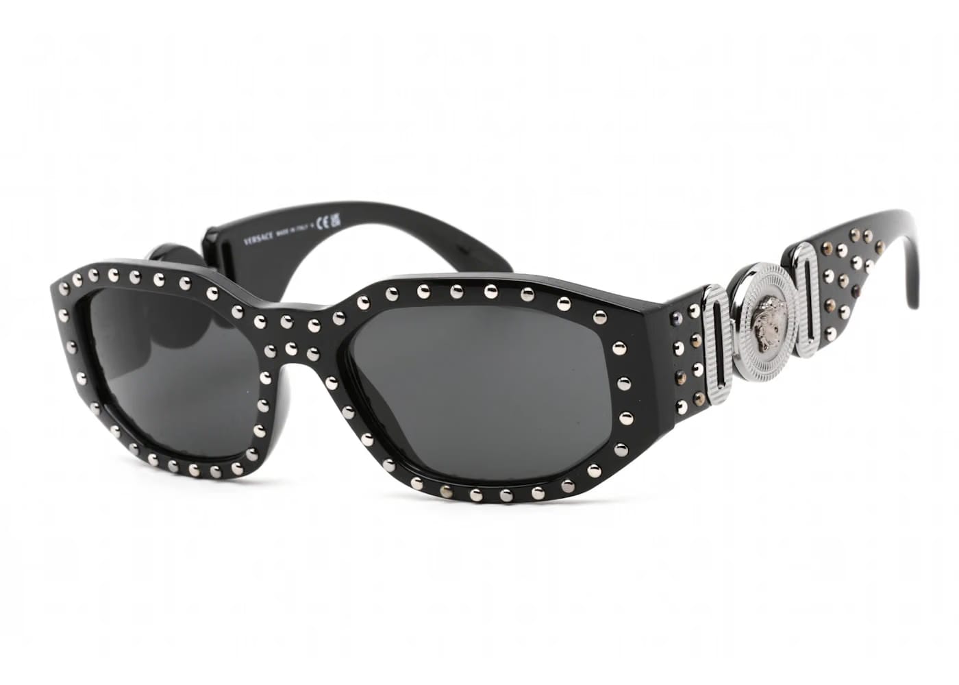 Versace Medusa Oval Sunglasses Black/Dark Grey (VE4361-539887 53)