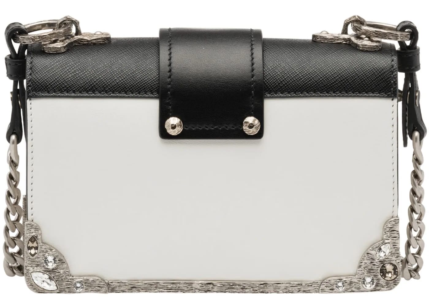Prada Cahier Crystal Chain White