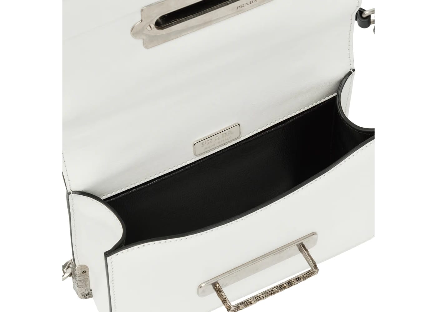 Prada Cahier Crystal Chain White