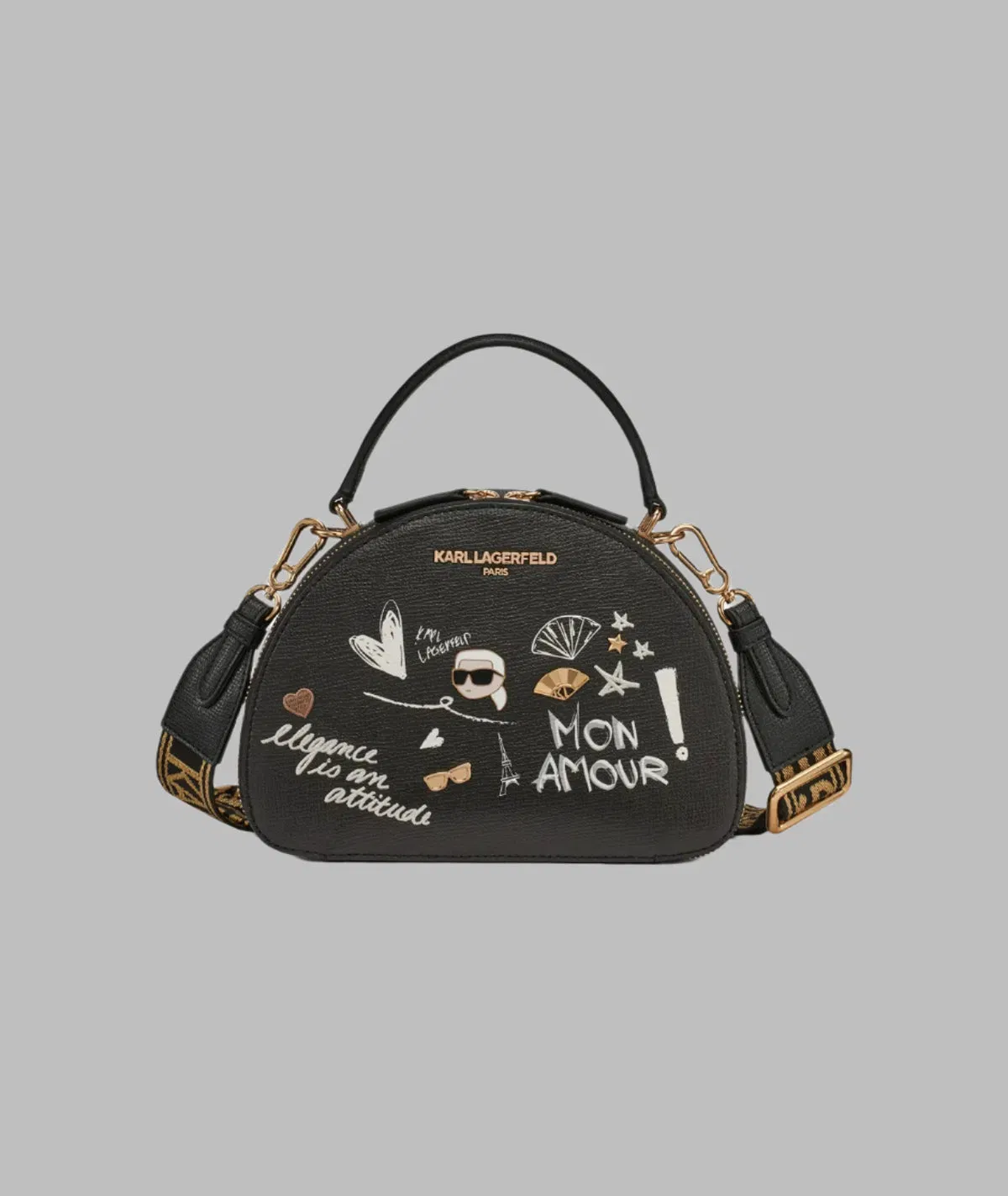 KarlLagerfeld Bellamy crossbody with cate pins black