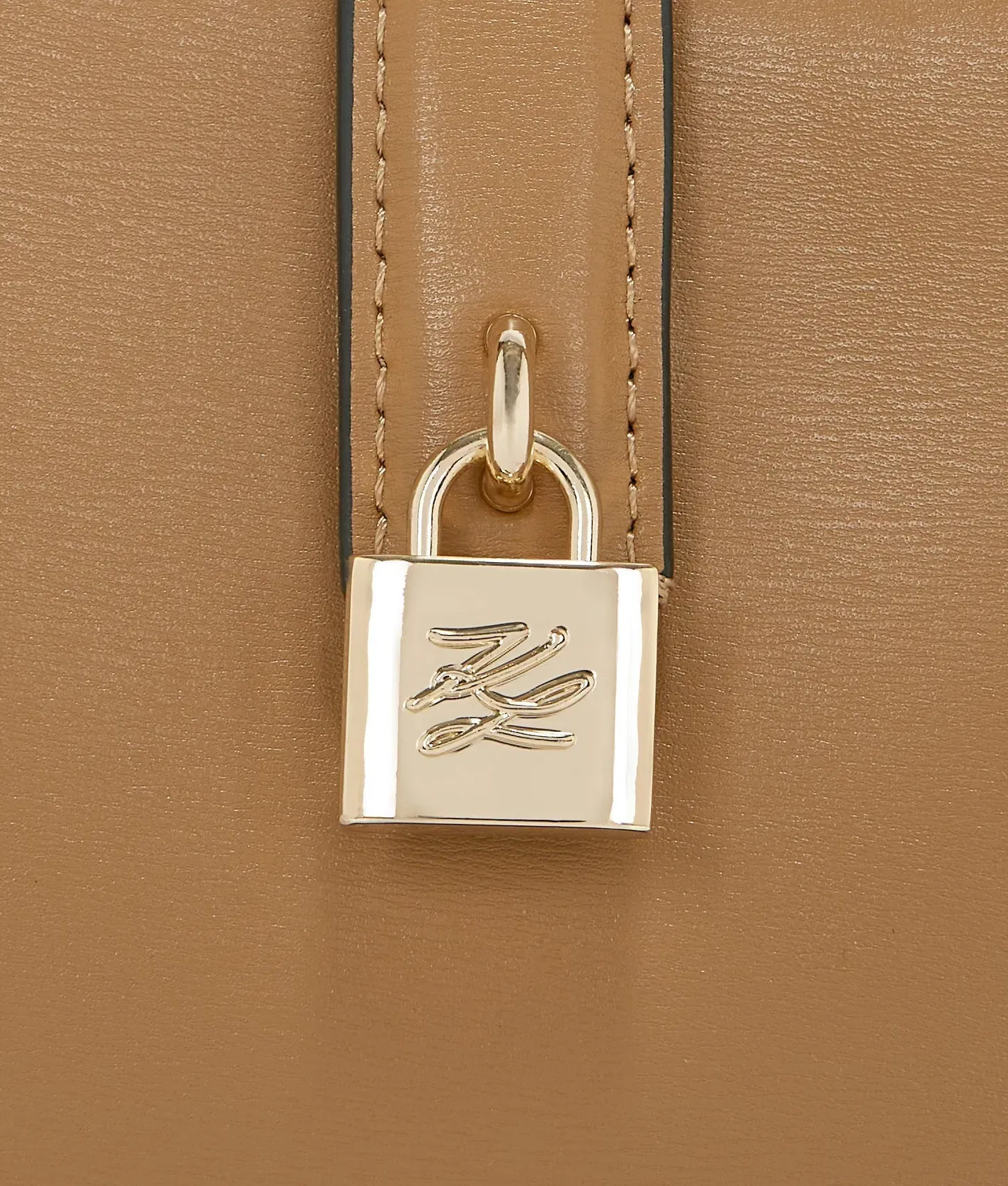 KarlLagerfeld Kautograph Padlock Shoulder Pouch Caramel