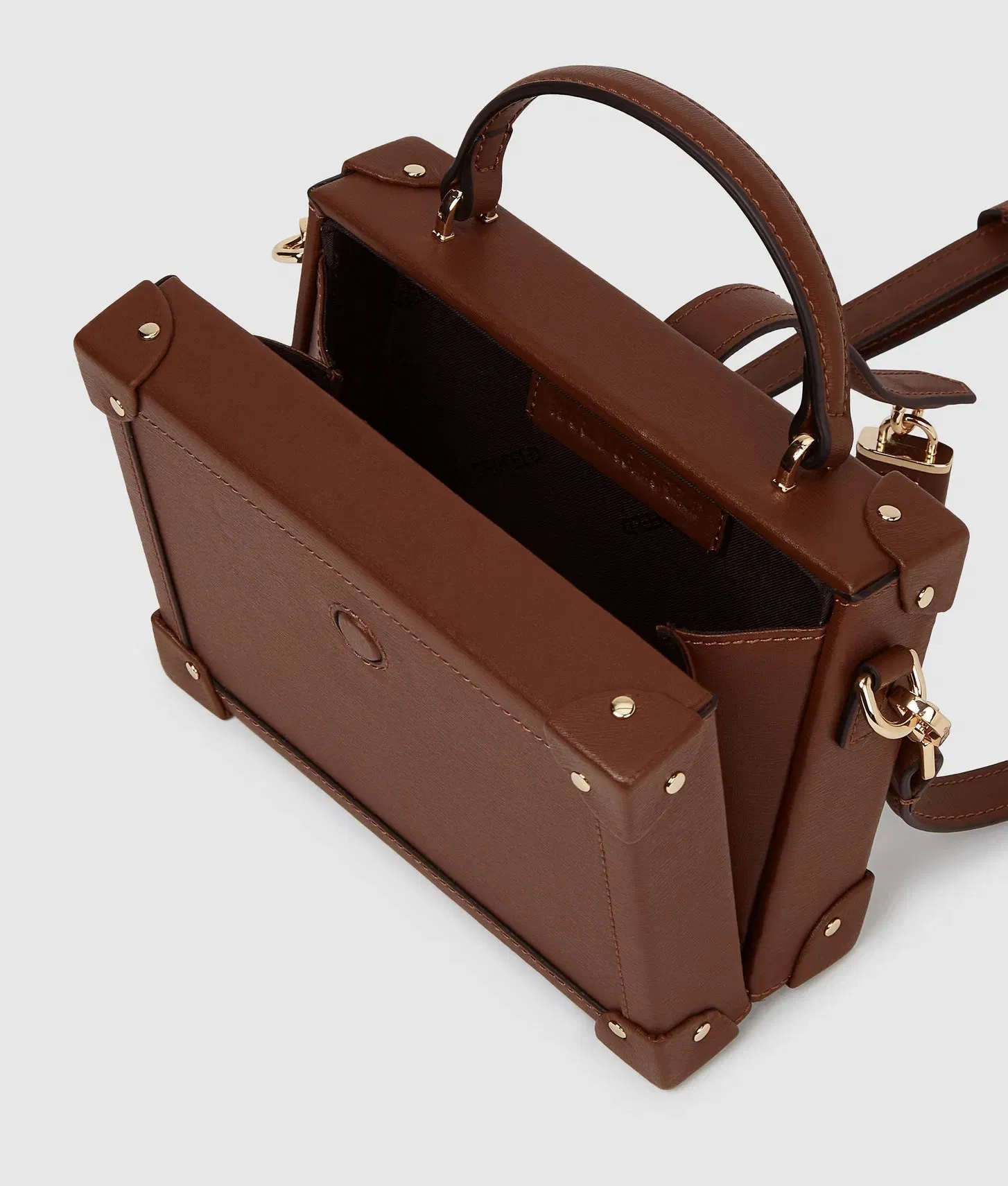 KarlLagerfeld Kautograph Padlock Trunk Bag Dark Friar Brown