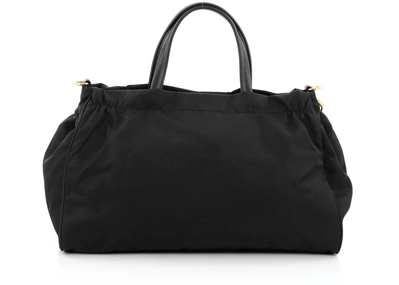 Prada Zip Convertible Tote Tessuto/Saffiano Medium Black