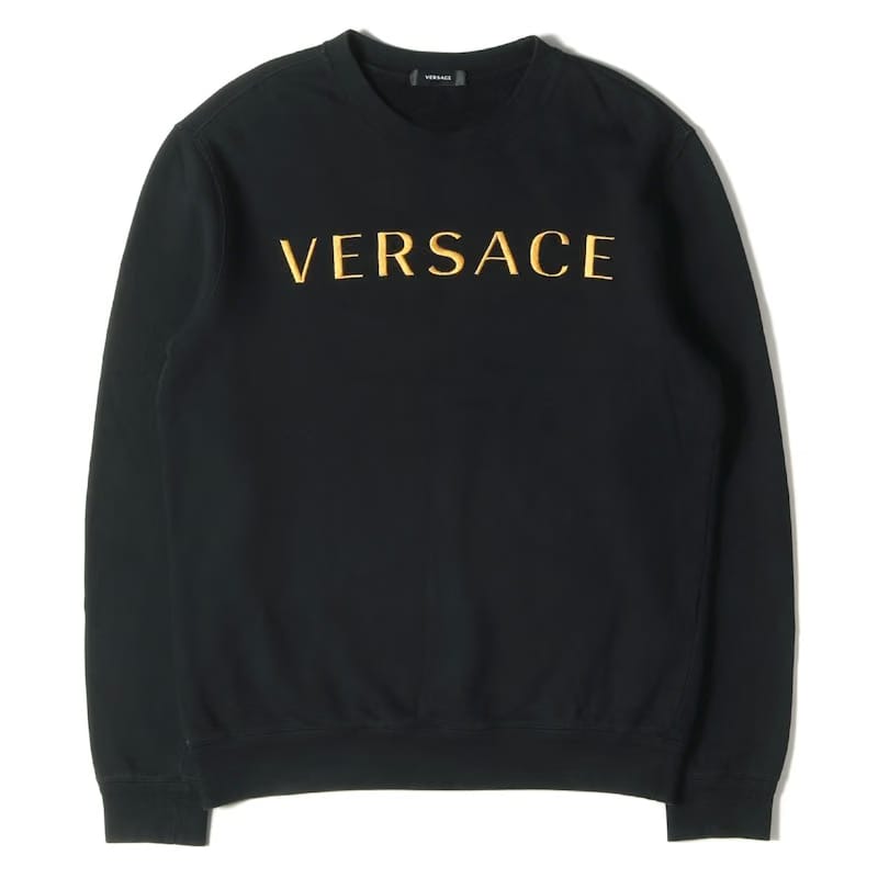 Versace Embroidered Logo Sweatshirt Black