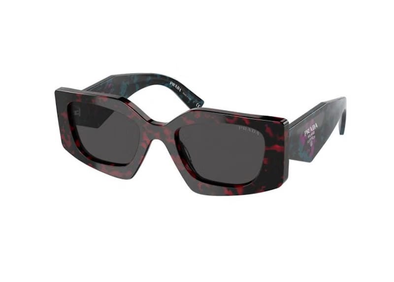 Prada Rectangle Sunglasses Red/Navy (PR15YSF-09Z5S0-52)