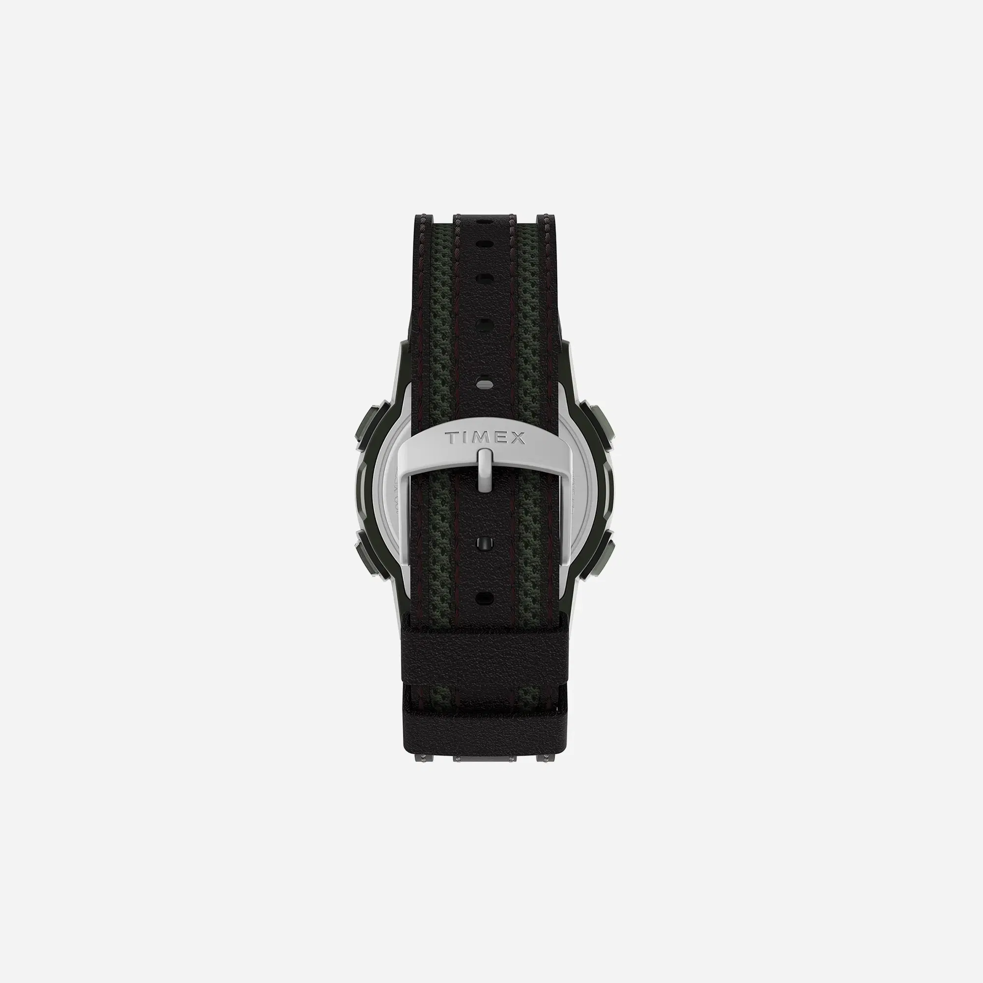 Timex Expedition Digital CAT5 Green Dial Green Brown Leather Strap Watch