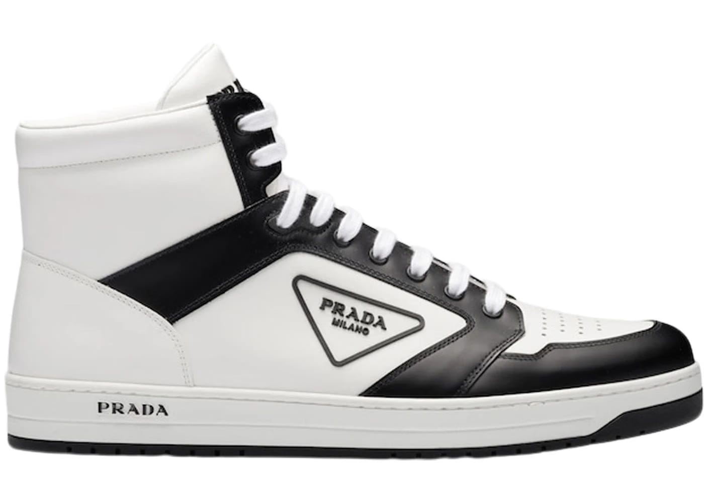 Prada District Leather Sneaker High Black