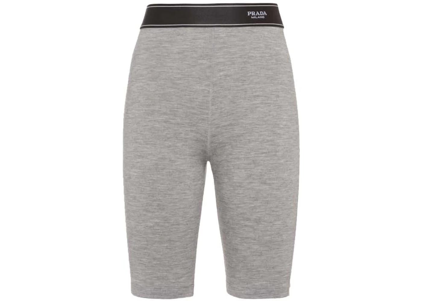 Prada Silk and Cashmere Biker Shorts Grey