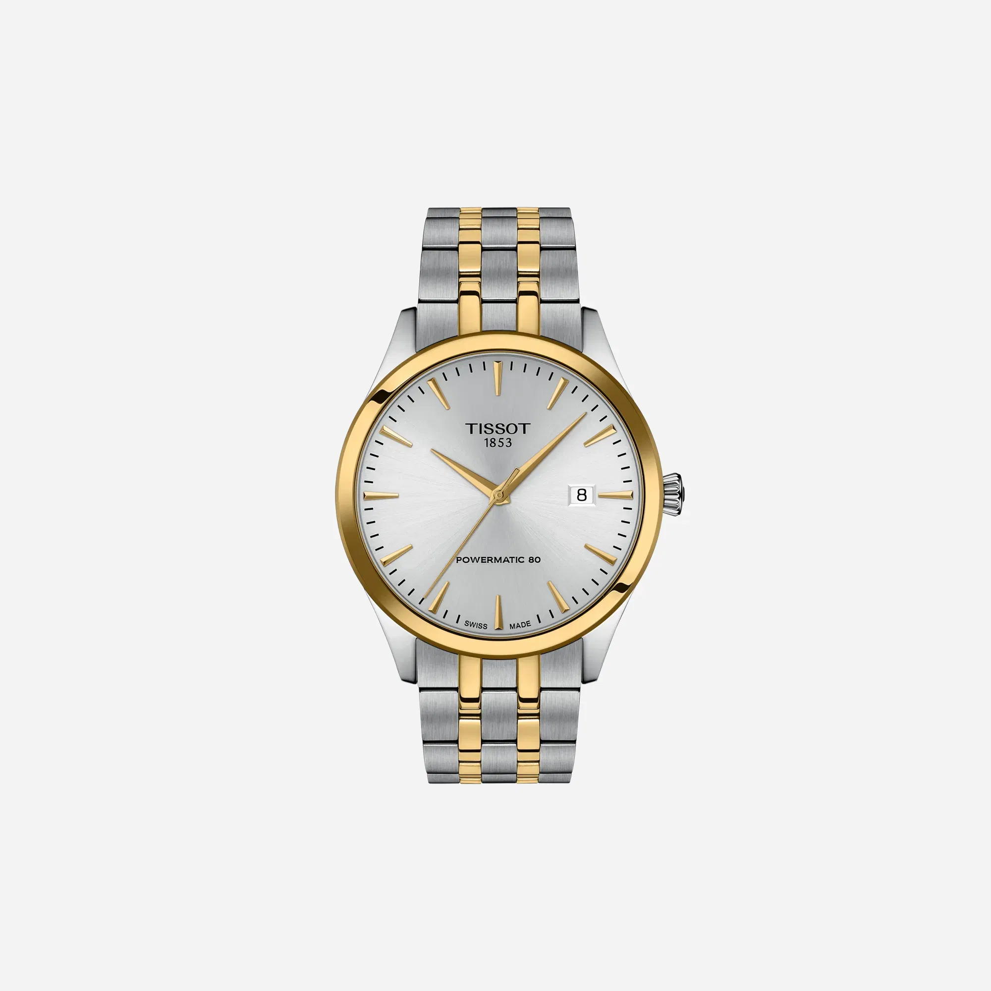 Tissot Classic Dream 40 mm Dauphine Dial Silver & Yellow Gold PVD Watch
