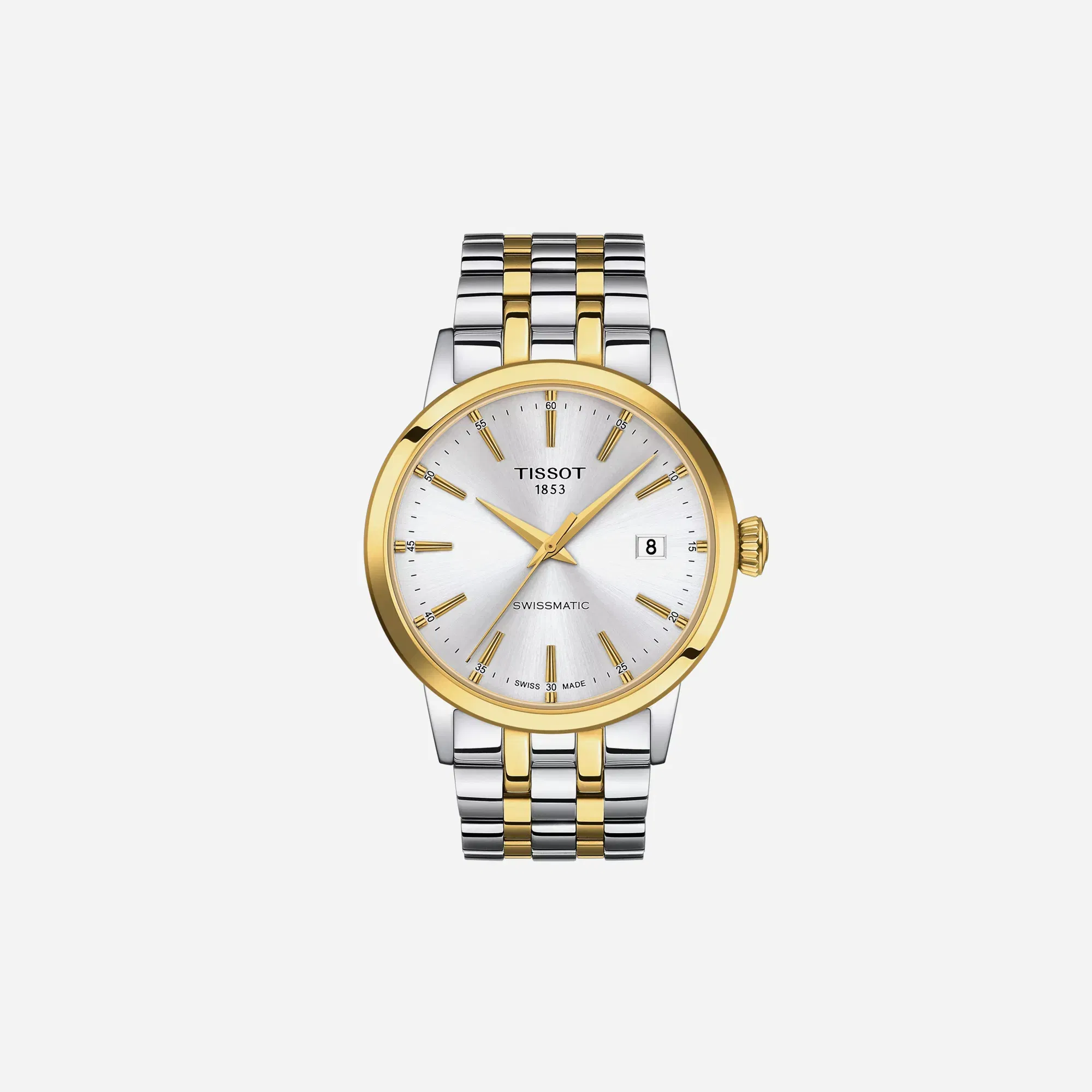 Tissot Classic Dream Swissmatic Dauphine Dial Silver & Yellow Gold PVD Watch