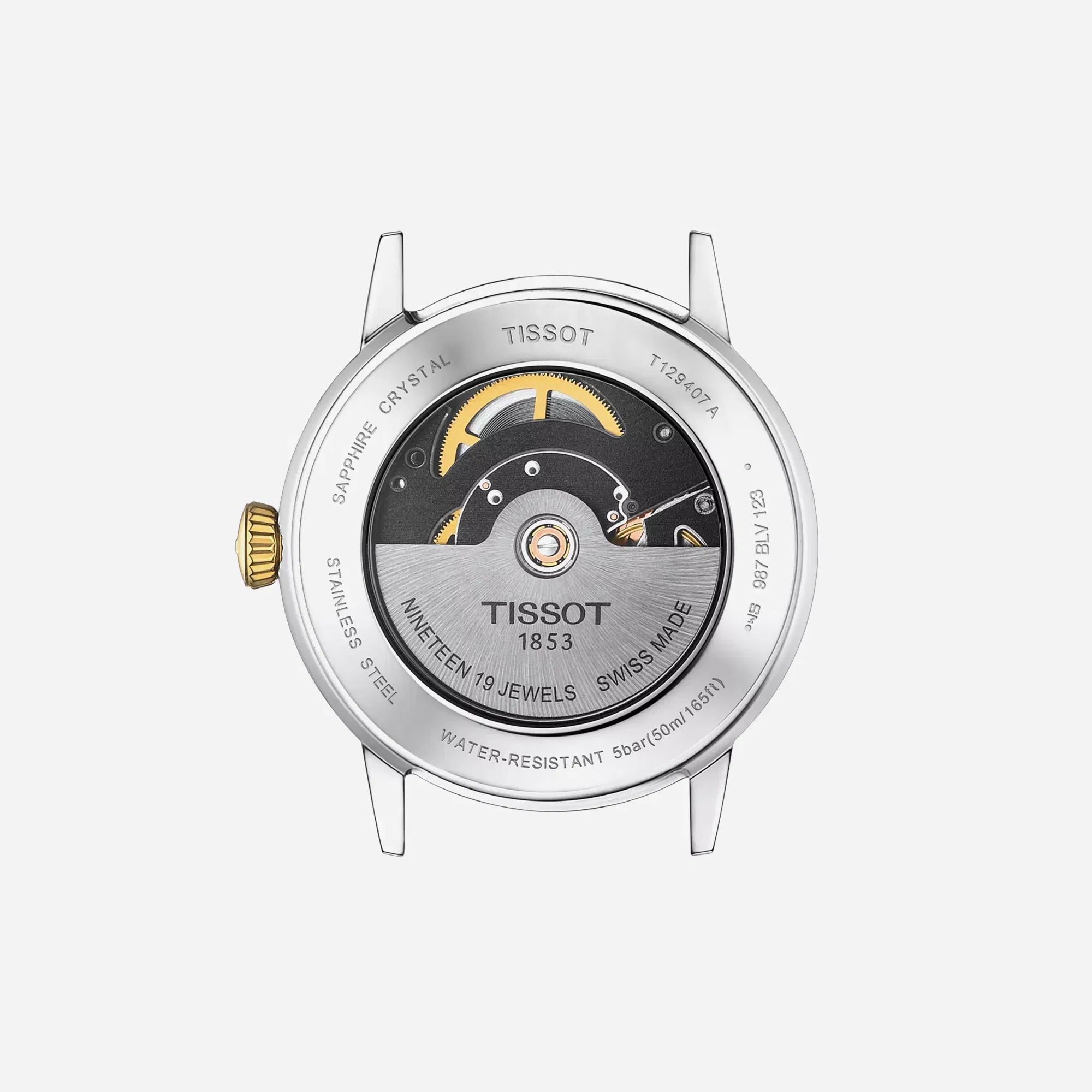 Tissot Classic Dream Swissmatic Dauphine Dial Silver & Yellow Gold PVD Watch