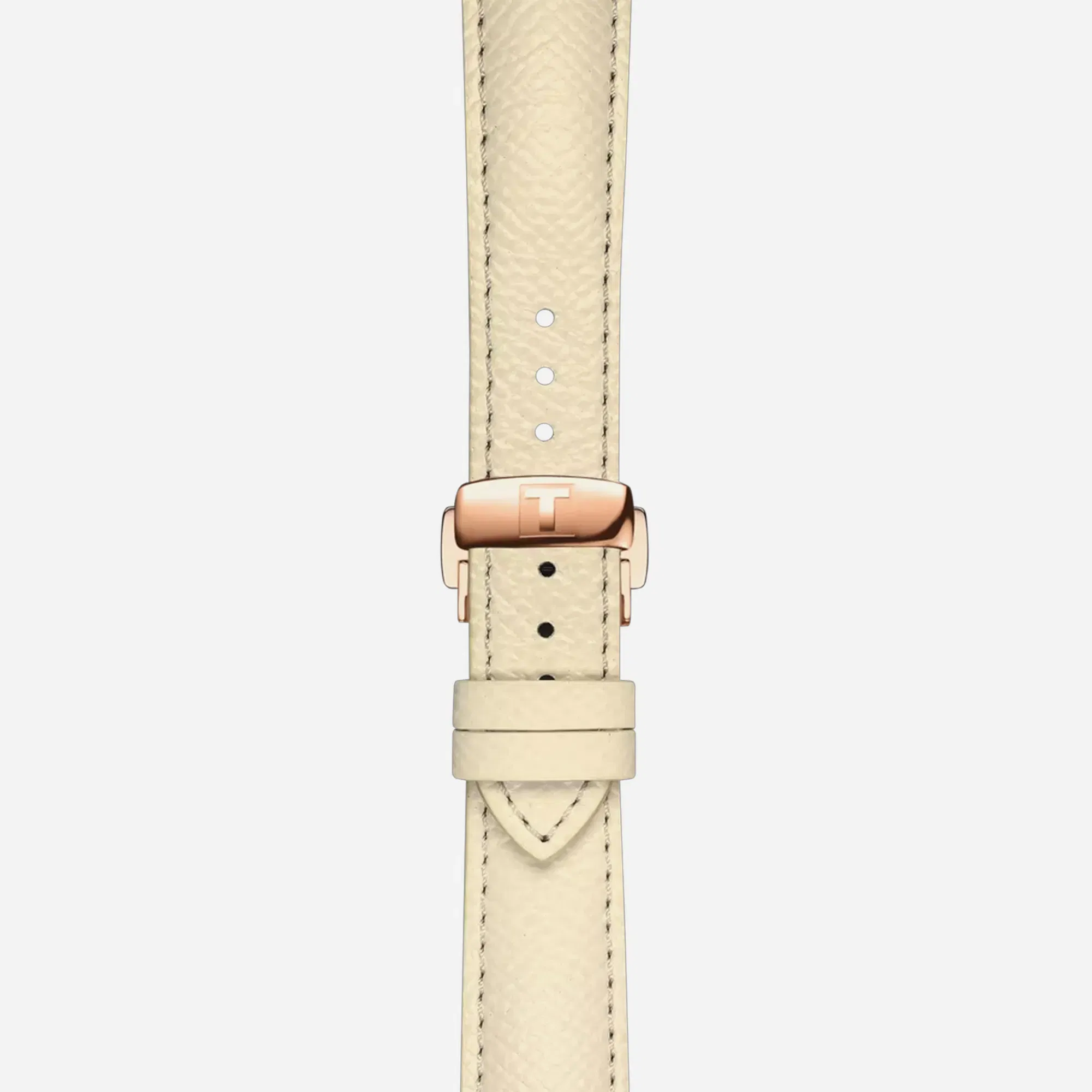 Tissot Chemin Des Tourelles Powermatic 80 34mm Alpha Dial Cream Leather Strap Watch WMNS